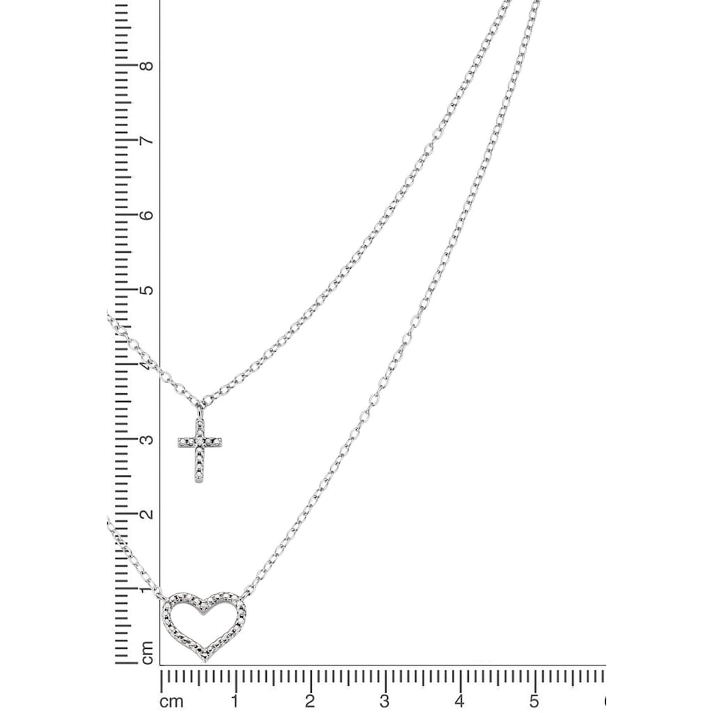 Firetti Kette mit Anhänger »Schmuck Geschenk Silber 925 Halsschmuck Halskette Ankerkette Kreuz«