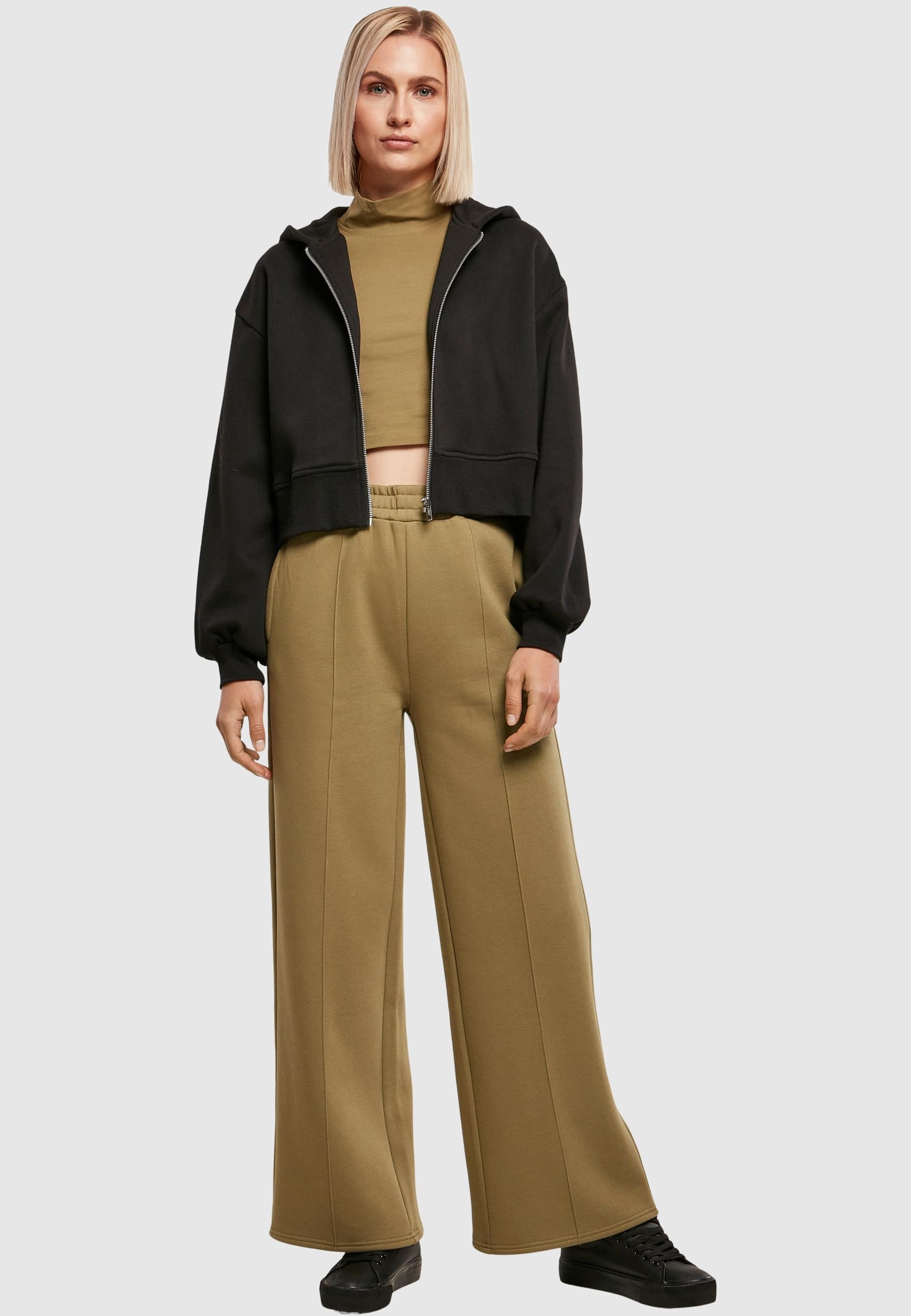 URBAN CLASSICS Sweatjacke »Urban Classics Damen Ladies Short Oversized Zip Jacket«