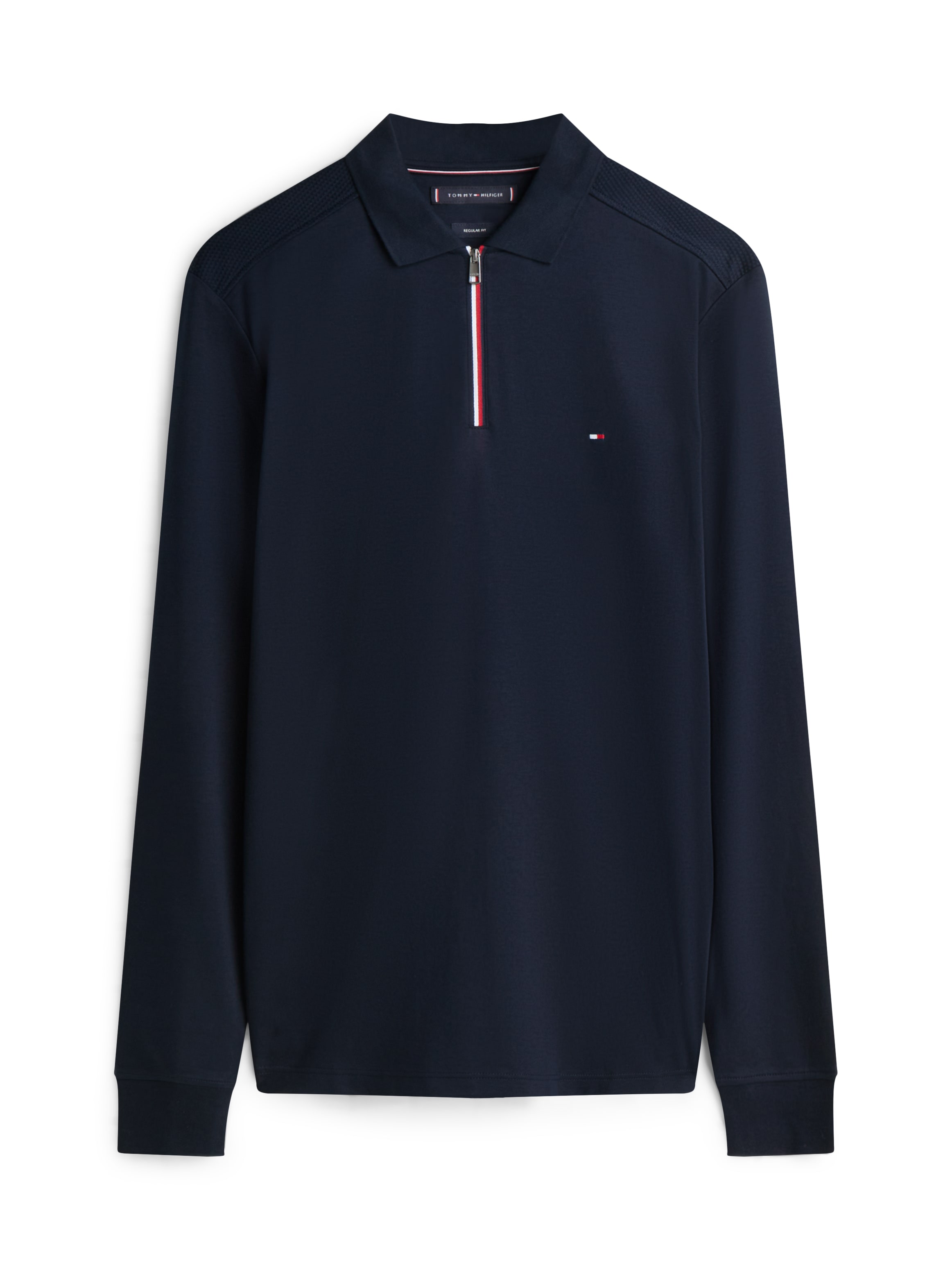 Tommy Hilfiger Langarm-Poloshirt »LIQUID RWB ZIP« Polokragen mit Reißverschluss, regular fit