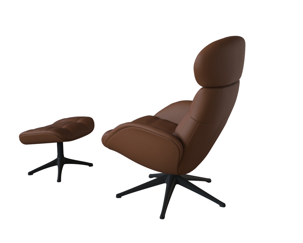 FLEXLUX Relaxsessel »Chester, Funktionssessel, Hoher Komfort, Scandi, Drehbar«, Premium Komfort, Rücken- und Kopfteilverstellung, Drehbar, Fuß Schwarz