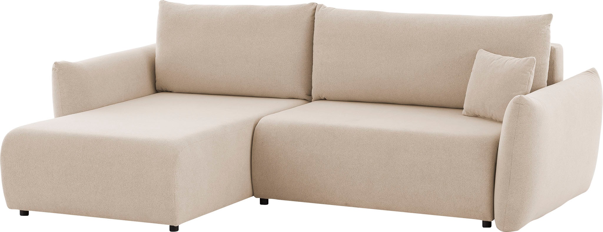 INOSIGN Ecksofa »MAVAS Schlafsofa mit Bettkasten, L-Form,«, ca.257/127cm (Liegefläche 212/145 cm), Cord, Chenille, Struktur