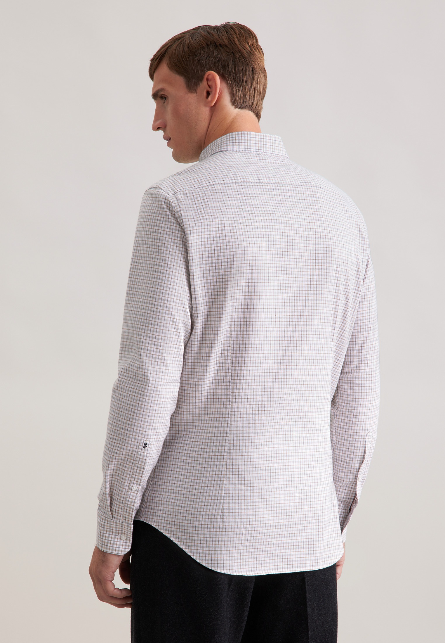 seidensticker Flanellhemd "Schwarze Rose" Slim 1/1 Button-Down-Kragen Karo günstig online kaufen