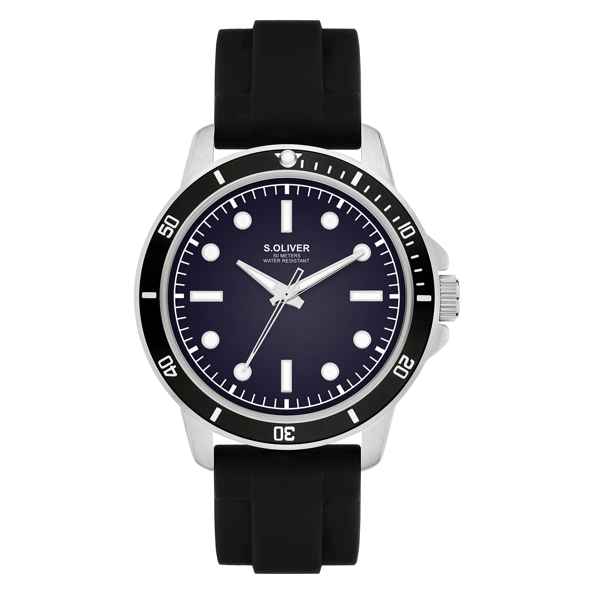 s.Oliver Quarzuhr »Elegant Silicone« Armbanduhr, Herrenuhr, Silikonarmband, analog