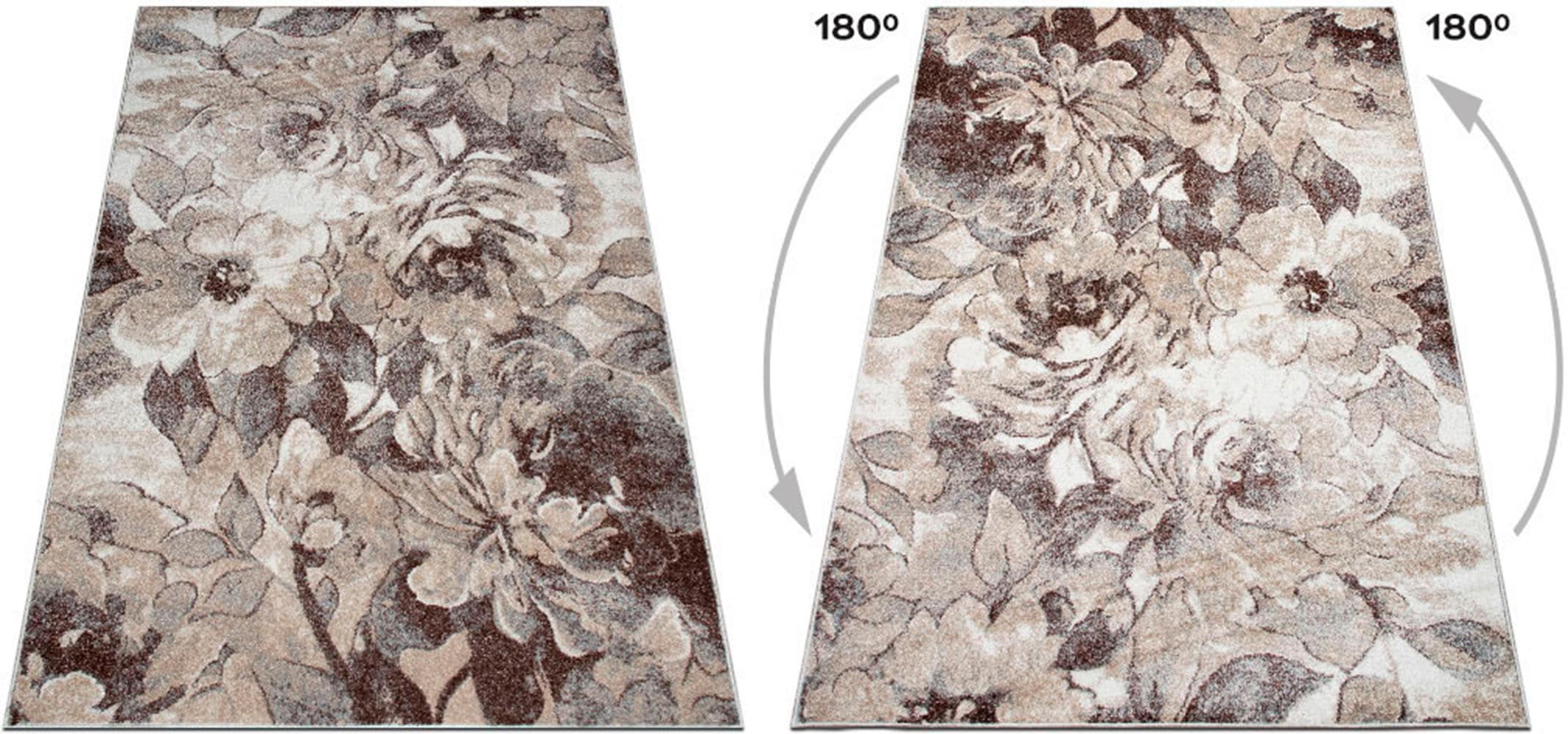 my home Teppich »Almrose«, rechteckig, 9 mm Höhe, mit besonders weichem Flor, Blumen Muster, florales Design, Kurzflor