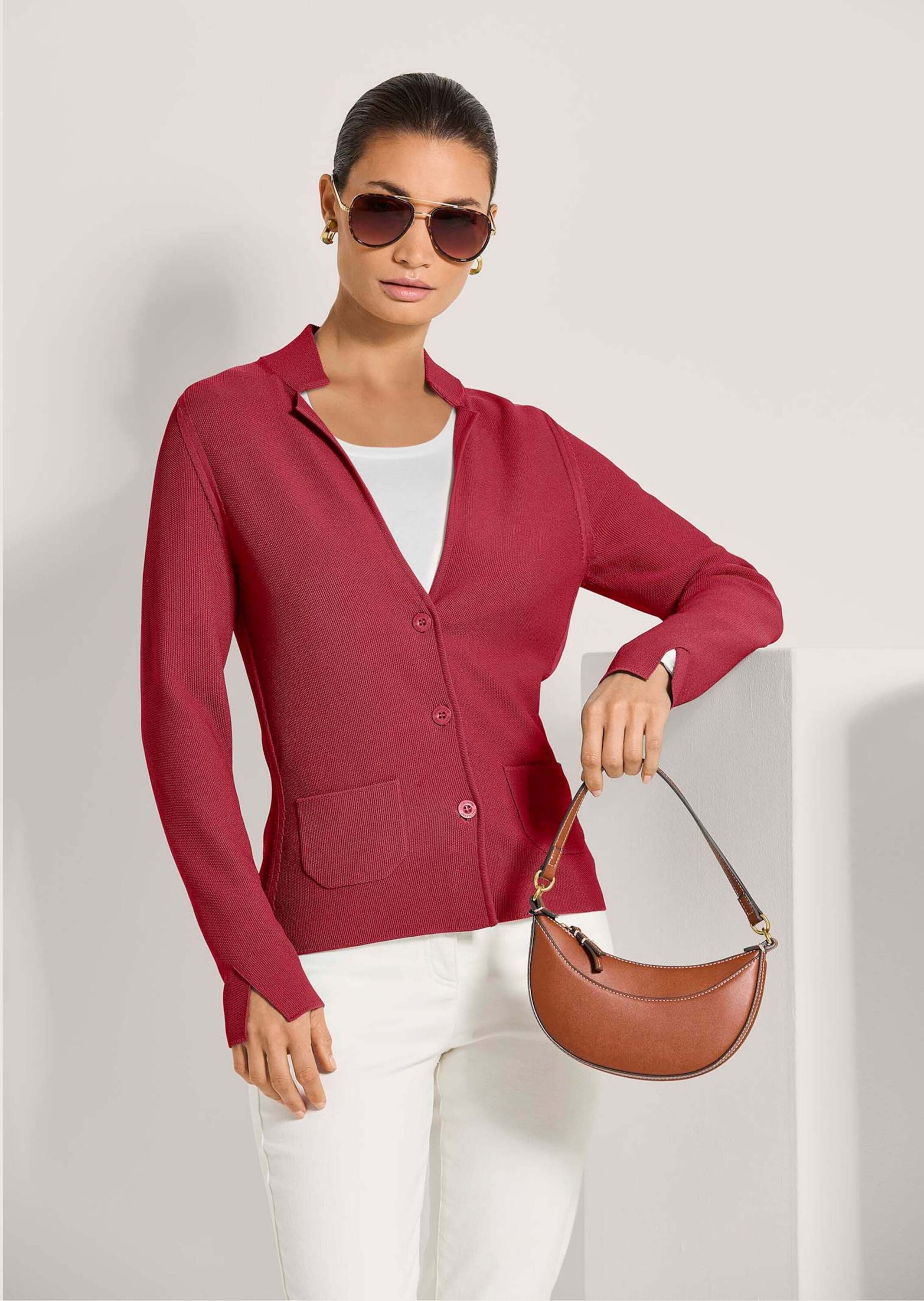 MADELEINE Strickjacke »Strickblazer Schlanker Strickblazer mit langen Ärmeln«