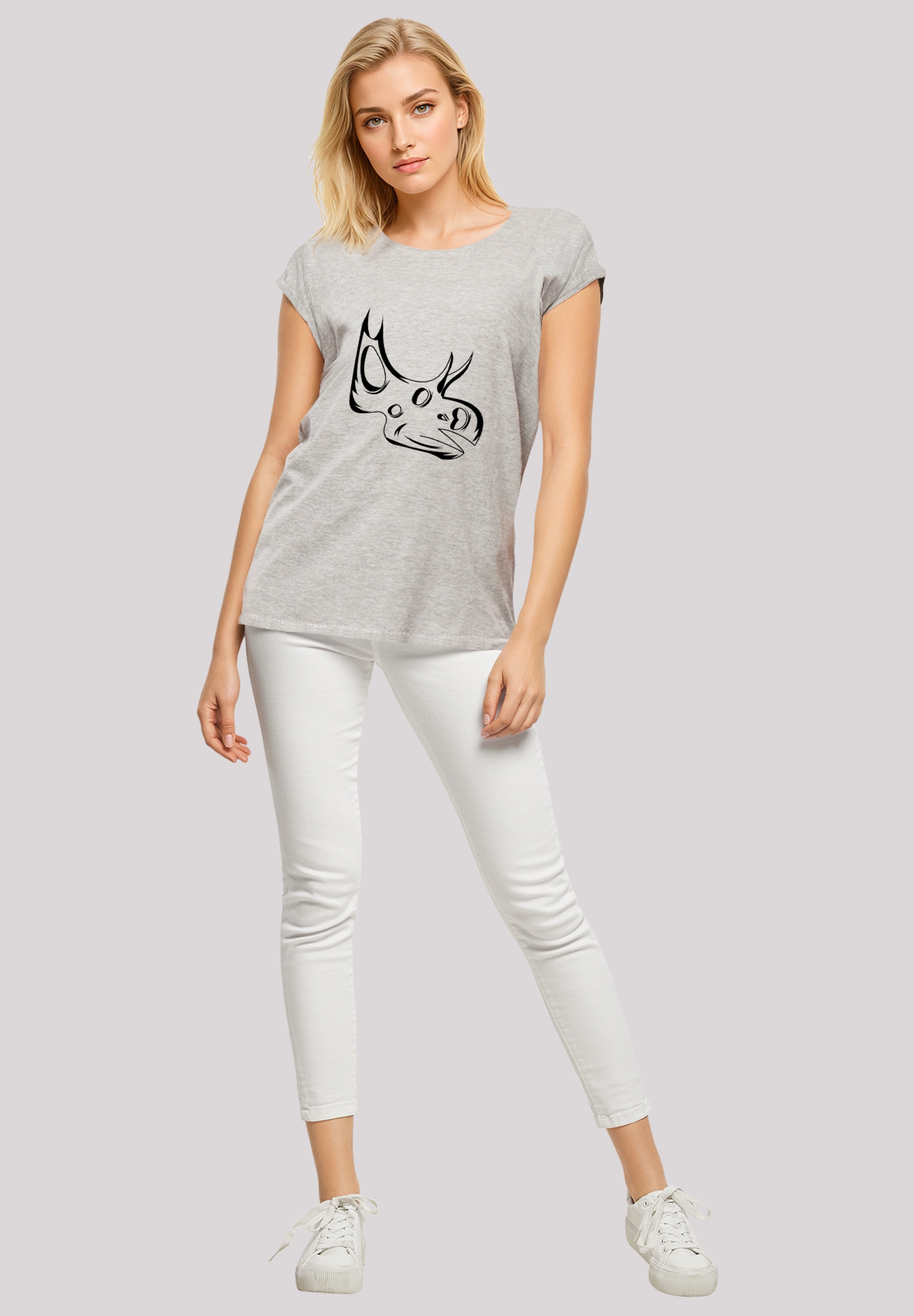 F4NT4STIC T-Shirt »Dinosaurier Sinoceratops Skull«, Premium Qualität