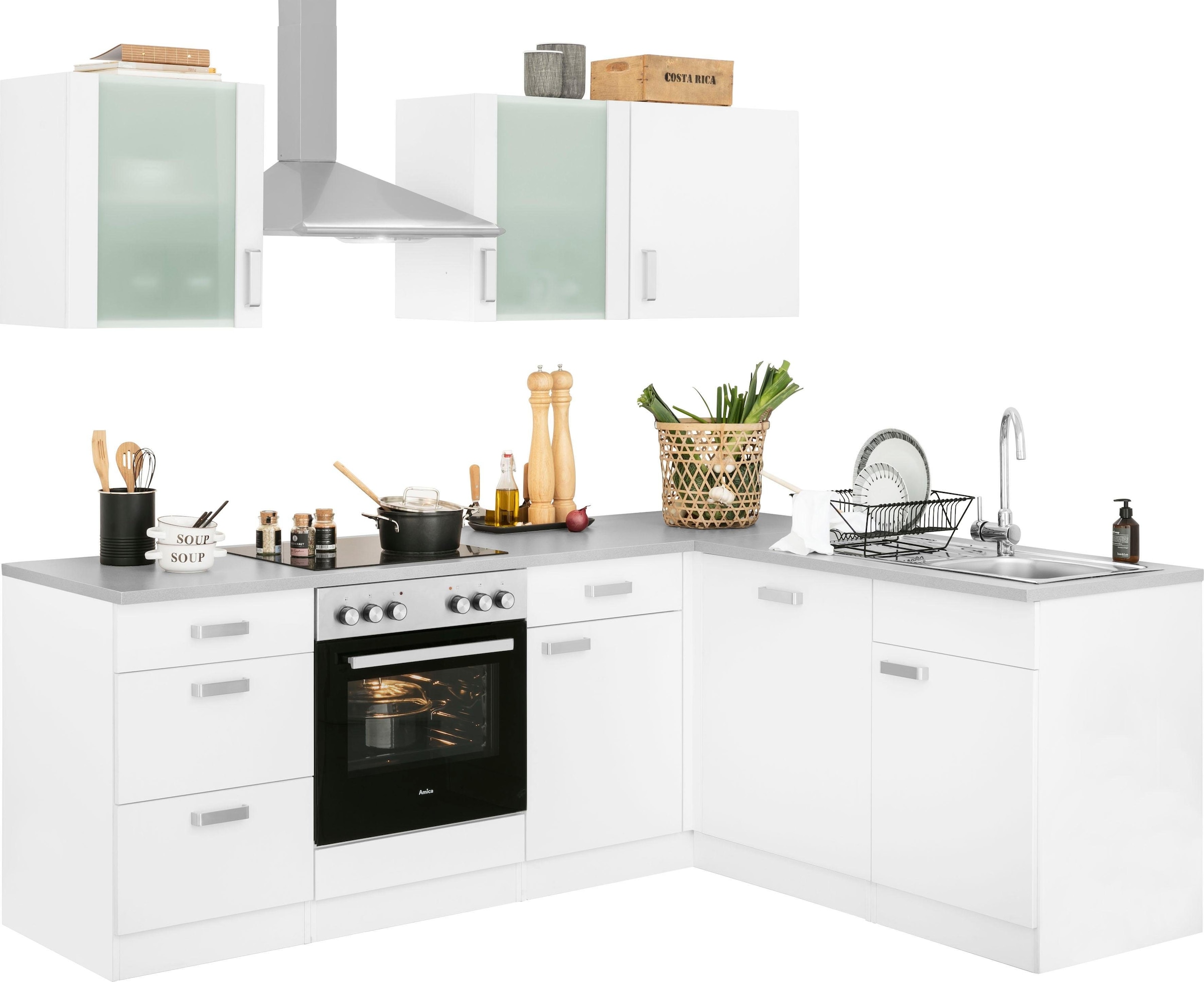 220 wiho Ladendirekt Küchen Farbe BxT Weiß E-Geräten, 220x170 in der 170 cm, Winkelküche mit x cm, für Stellbreite Husum, Preisvergleich |