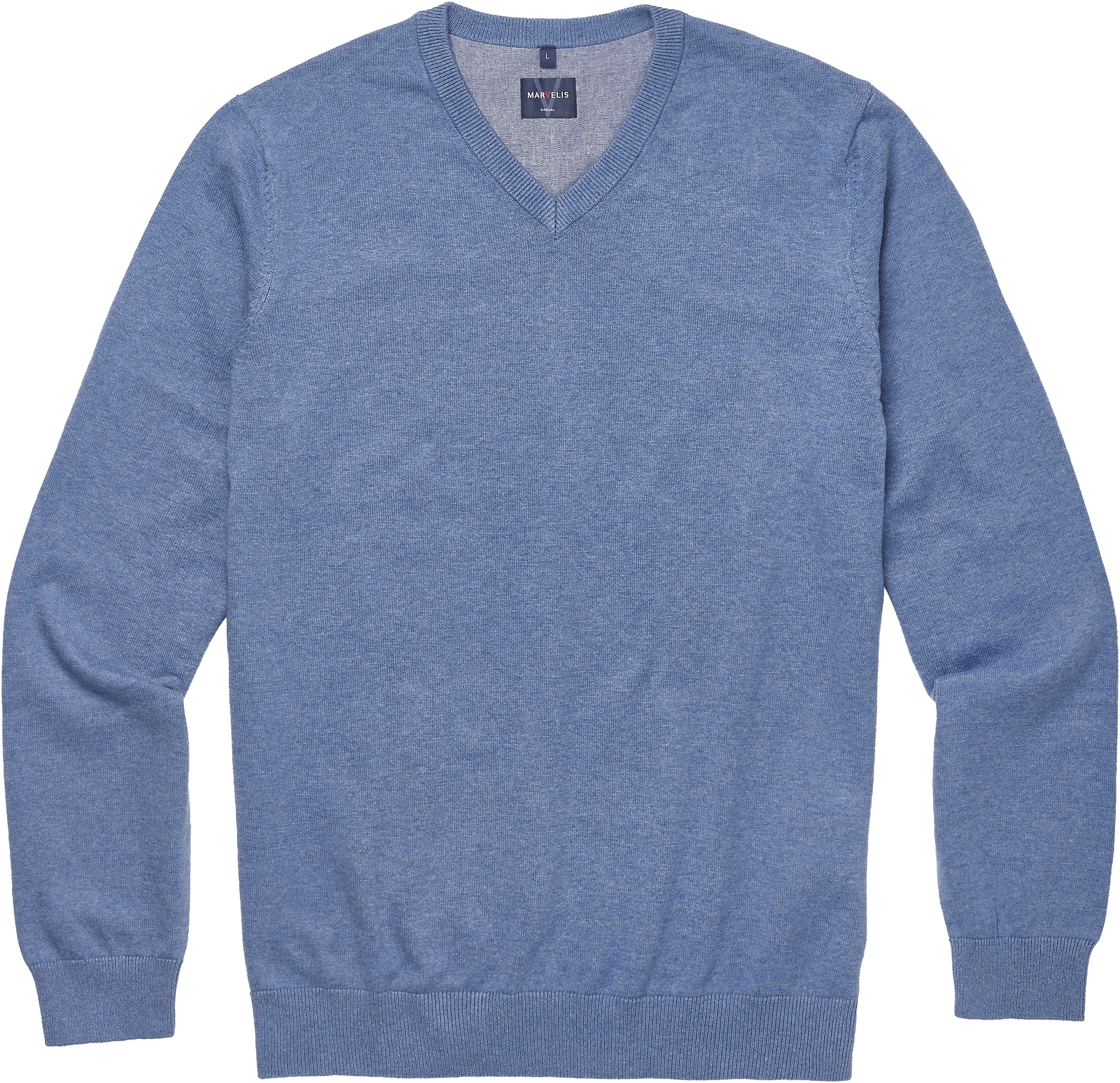 MARVELIS Strickpullover V-Ausschnitt, regular fit, Baumwolle günstig online kaufen