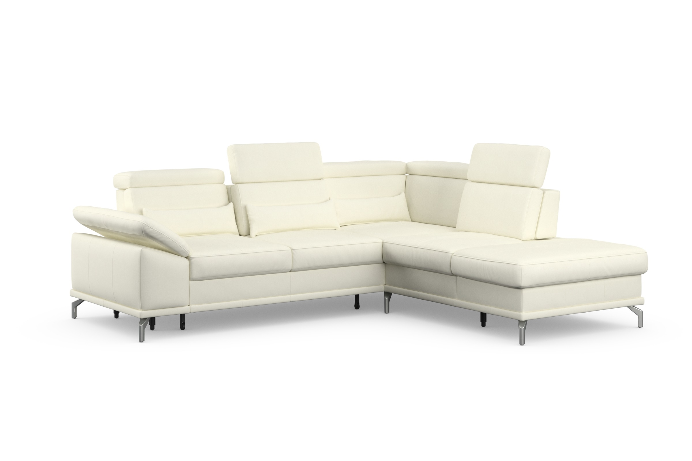 sit&more Ecksofa »Cabrio L-Form, mit Sitztiefenverstellung, Arm- und Kopfteilverstellung«, 3 Nierenkissen, Federkern, optional Bettfunktion und Stauraum