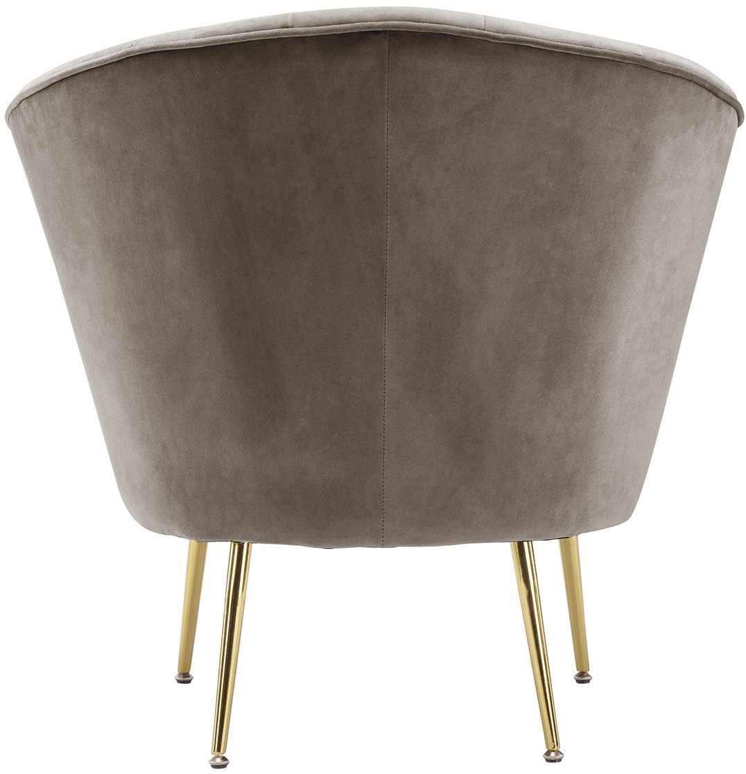 Kayoom Sessel »Loulan 125, gemütlicher Cocktail-Sessel, edler Samtbezug«, (1 St.), Cocktail-Sessel, Rückenlehne mit Ziernaht, Metallbeine in Gold