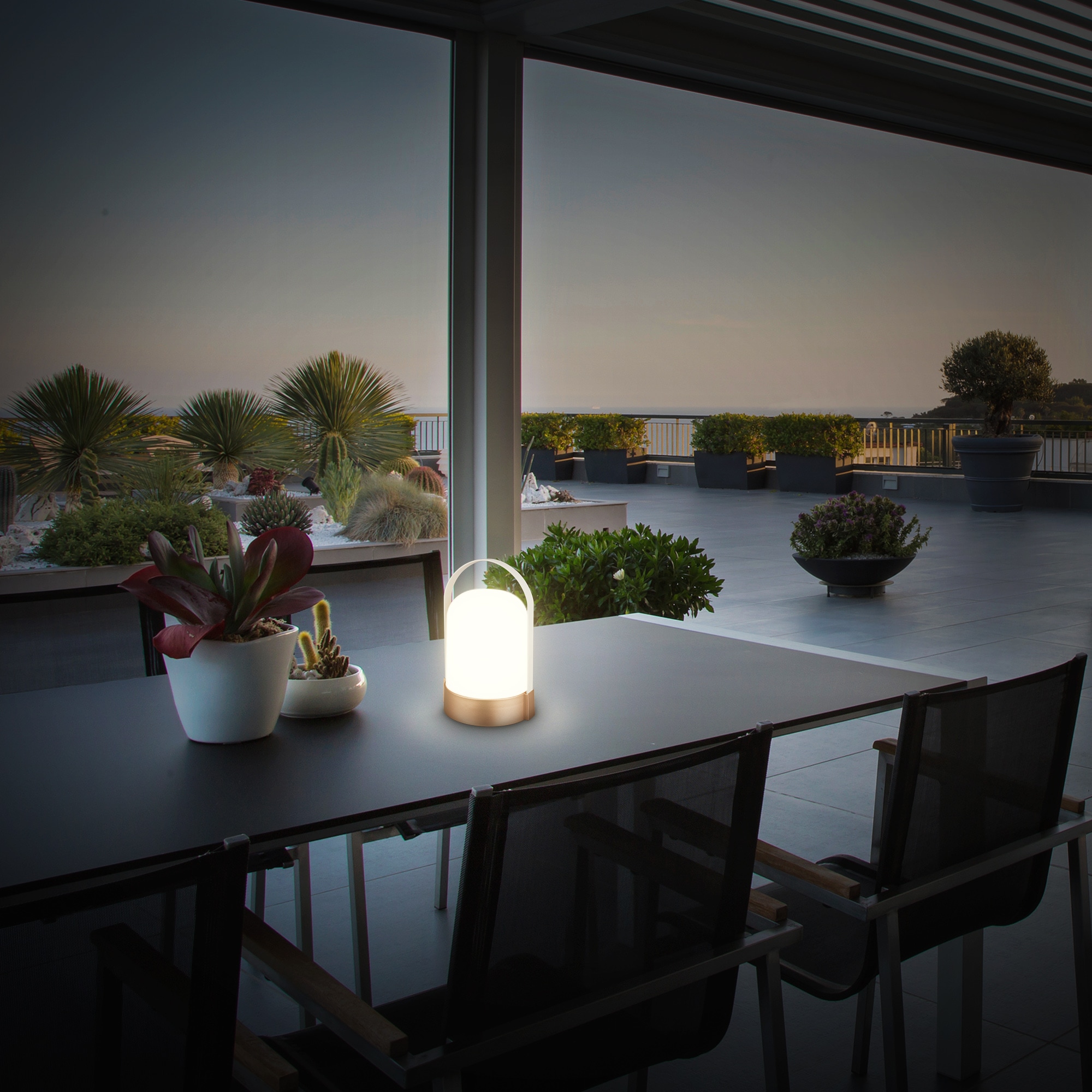 Briloner Leuchten LED Tischleuchte »ASA BIG« LED-Board 1 Stk. Warmweiß 14,5x13,5x24 cm, Indoor/Outdoor, Balkon, Terrasse, Wohnzimmer