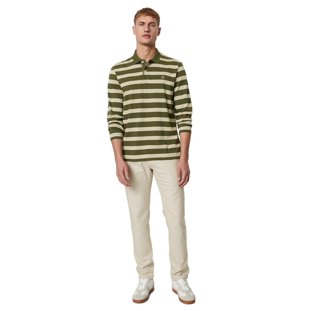Marc O'Polo Langarm-Poloshirt »mit garngefärbtem Streifenmuster«