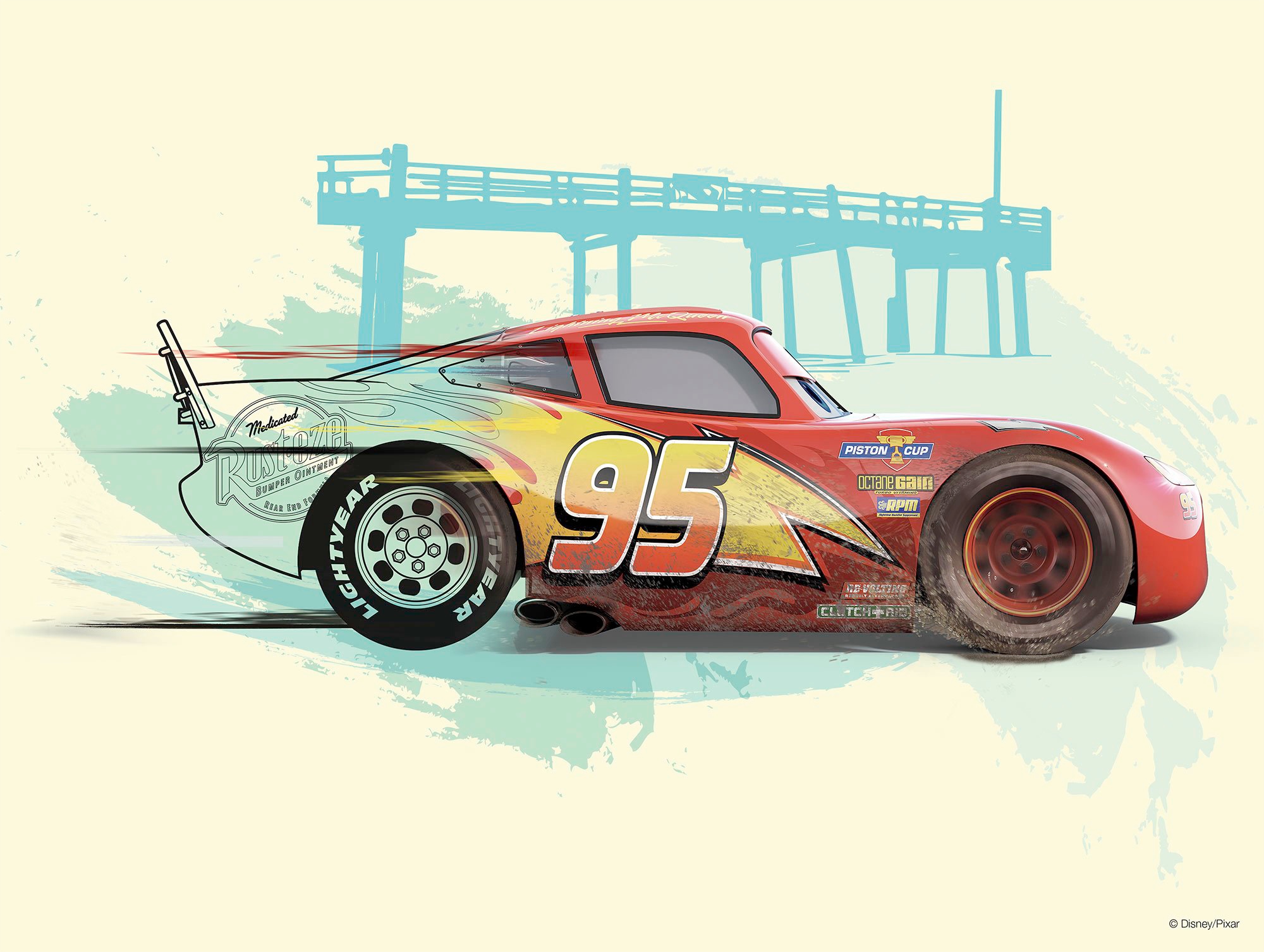 Komar Wandbild "Cars Lightning McQueen" 1 Stk. tlg. Kinderzimmer, Schlafzimmer, Wohnzimmer