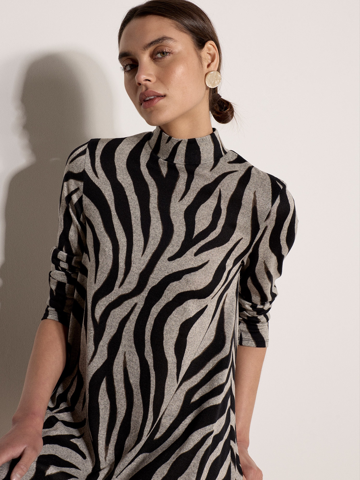 Apricot Minikleid »Swing-Strickkleid« mit Zebradruck