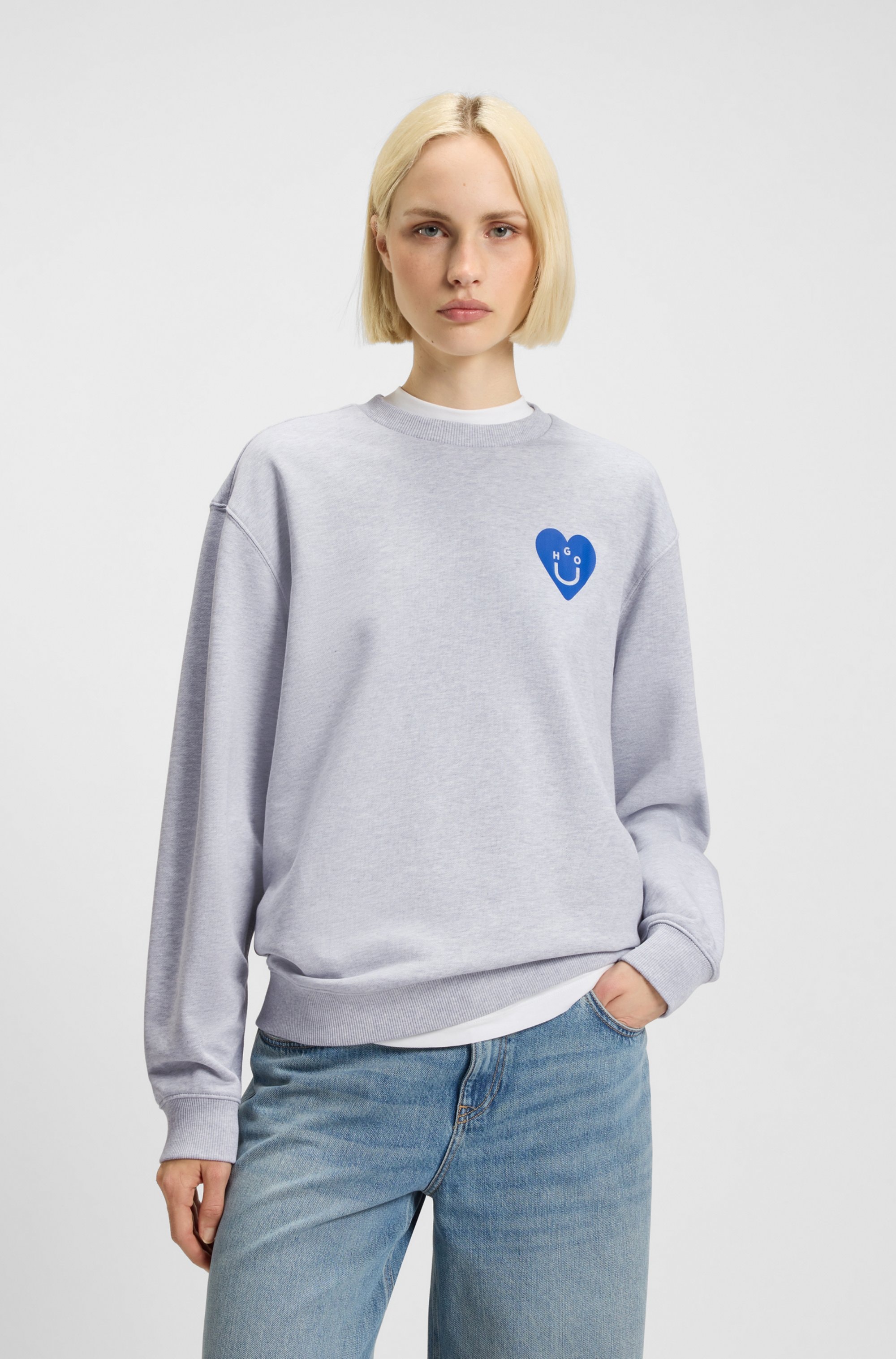 HUGO Blue Sweatshirt "Oversized Crew", Rundhals, mit Print günstig online kaufen