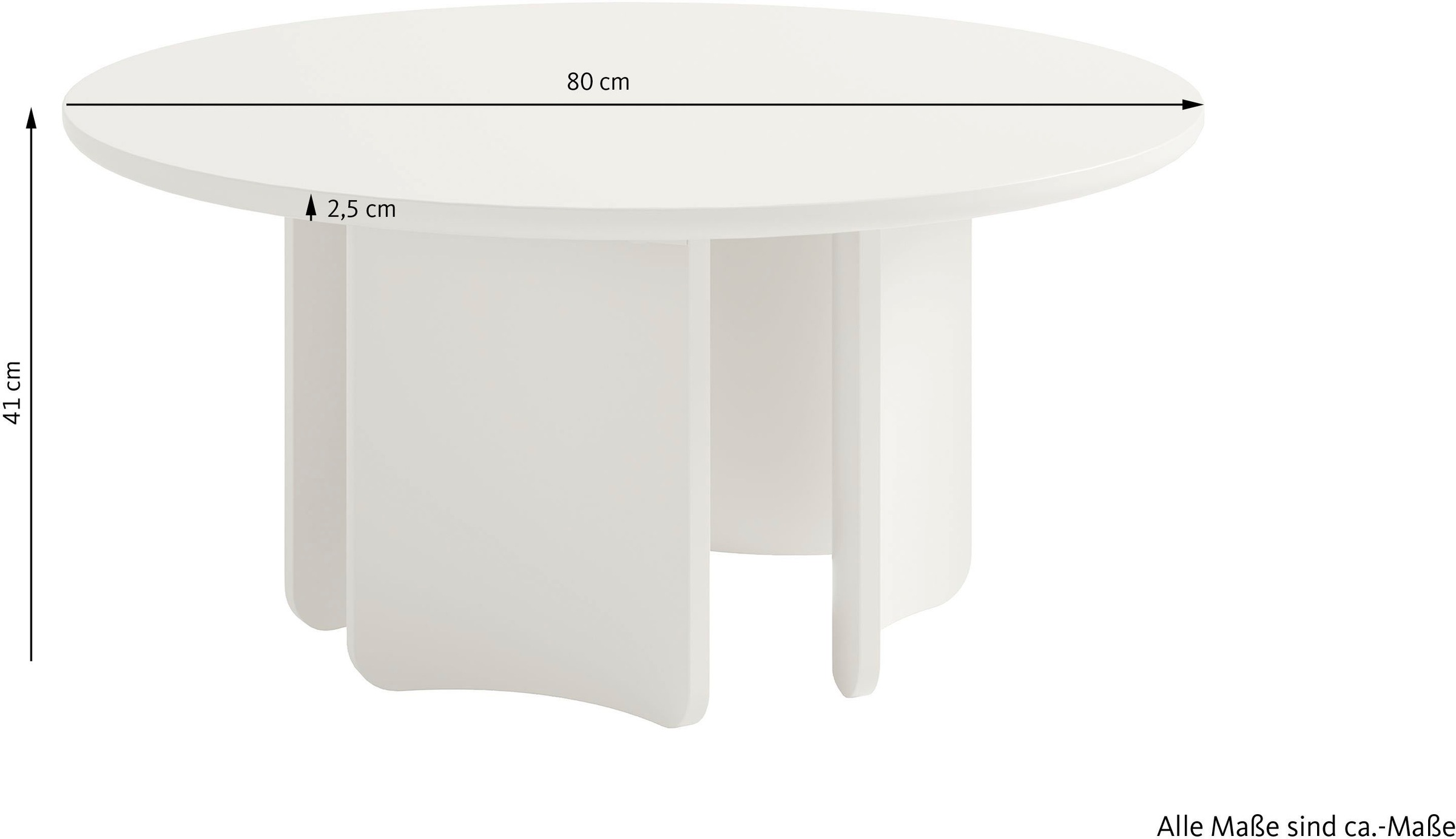 SCHÖNER WOHNEN-Kollektion Couchtisch »MOLDE« 1 Stk. tlg. 80 cm, mit variabel montierbarem Untergestell