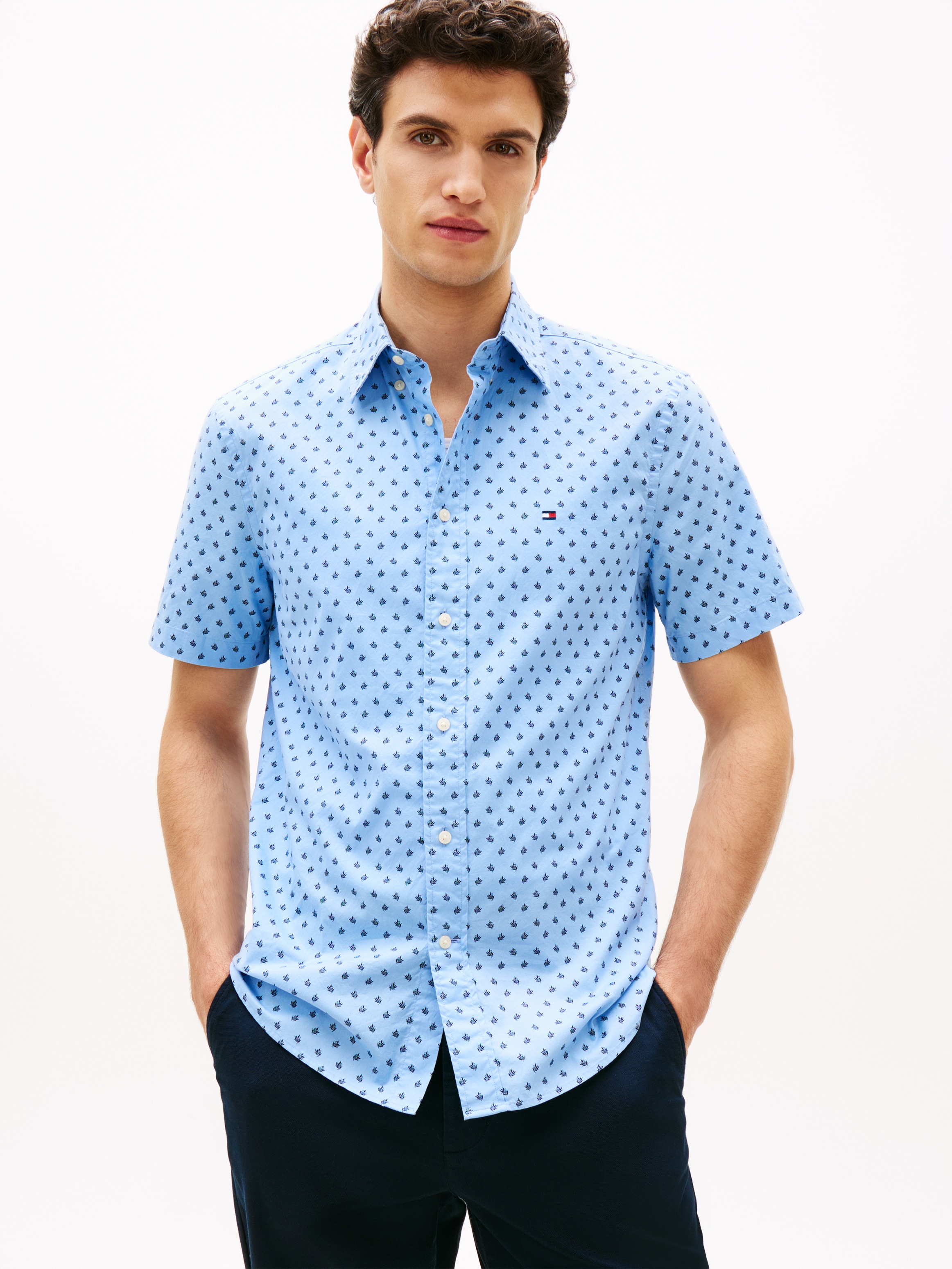 Tommy Hilfiger Kurzarmhemd "FLEX POPLIN PRINT Regular Fit" günstig online kaufen