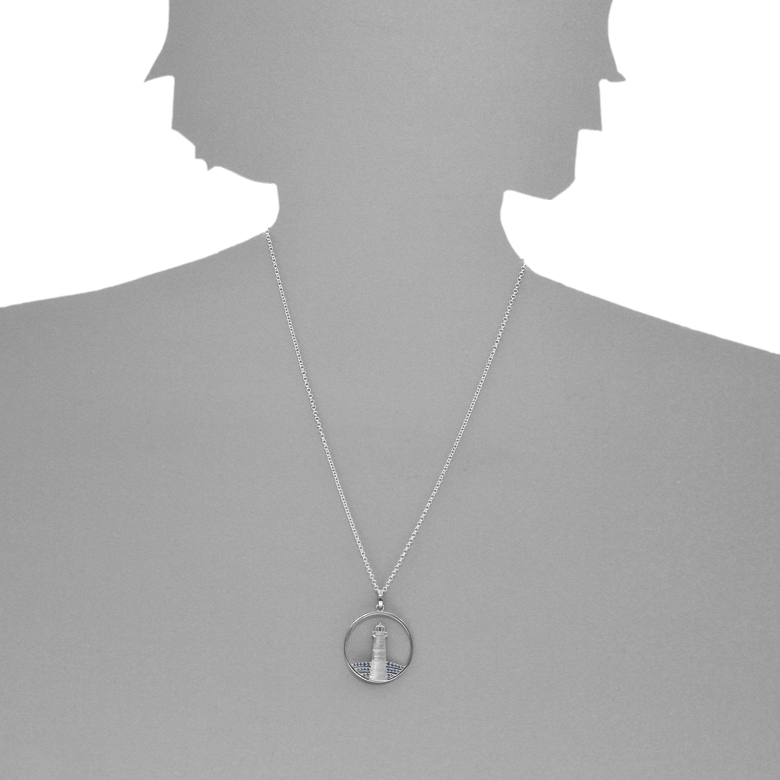 Ostsee-Schmuck Lighthouse Pendant Necklace Silver 925 60cm 2