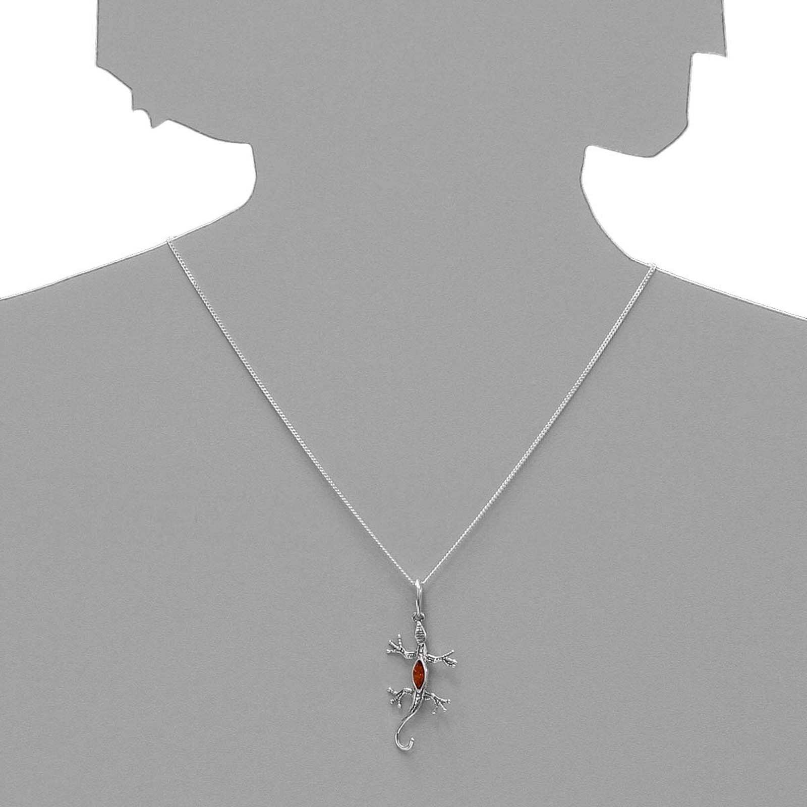 OSTSEE-SCHMUCK Kette mit Anhänger »Ostsee-Schmuck Kette mit Anhänger Salamander«, (2 tlg.)