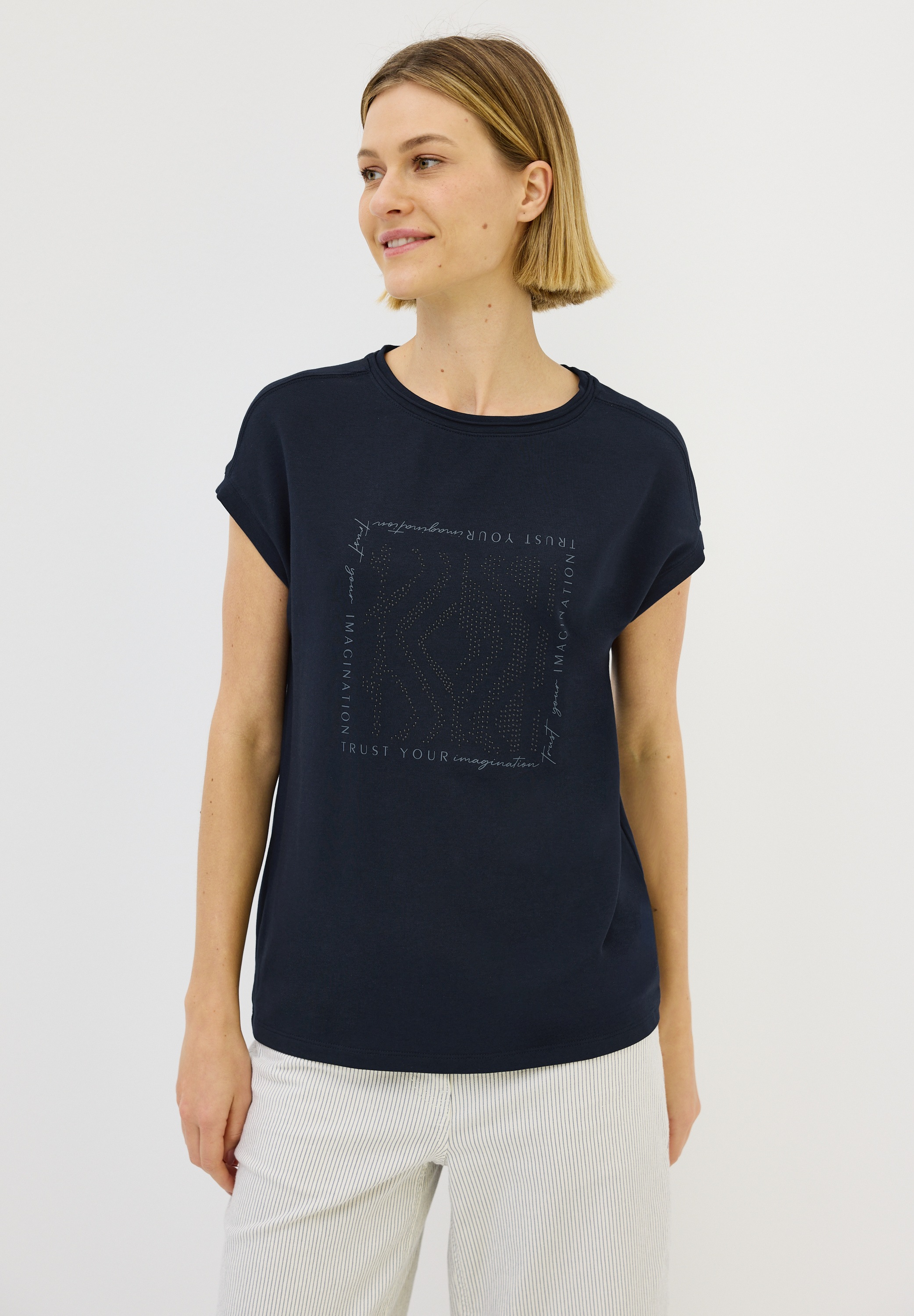 Cecil T-Shirt, aus Baumwolle mit Stretchante günstig online kaufen