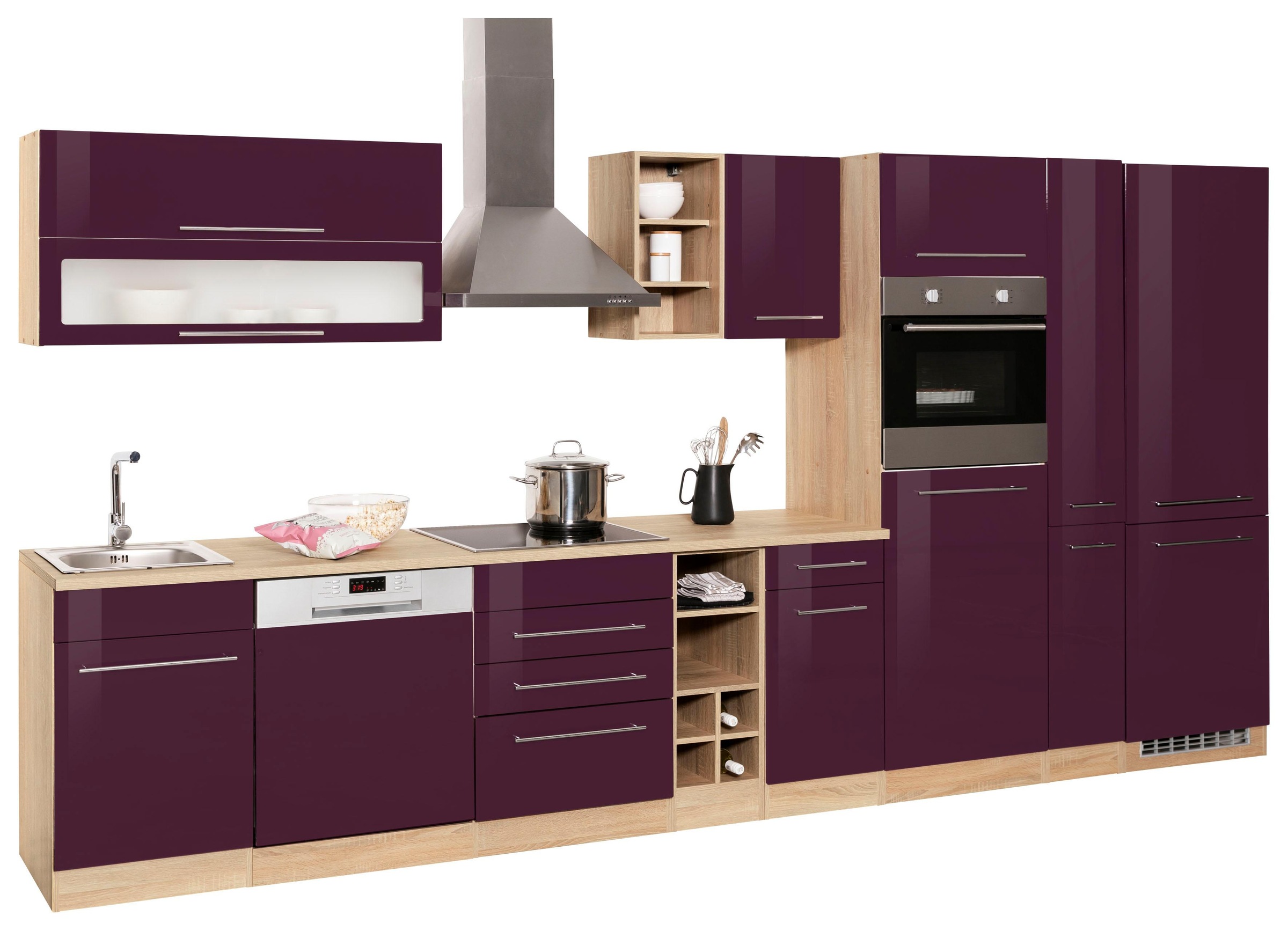 KOCHSTATION Küchenzeile »KS-Eton«, ohne E-Geräte, Breite 390 cm