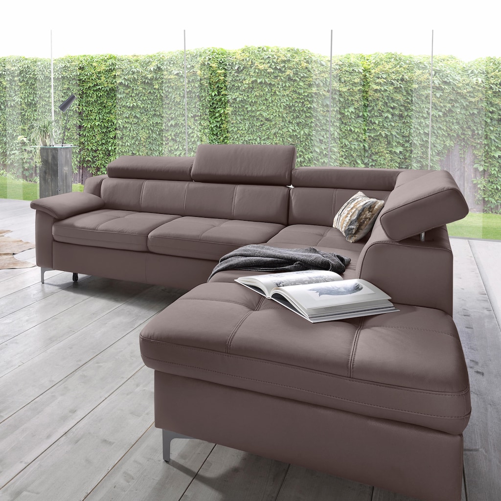 exxpo - sofa fashion Ecksofa, mit Kopf- bzw. Rückenverstellung, wahlweise mit Bettfunktion und Bettkasten