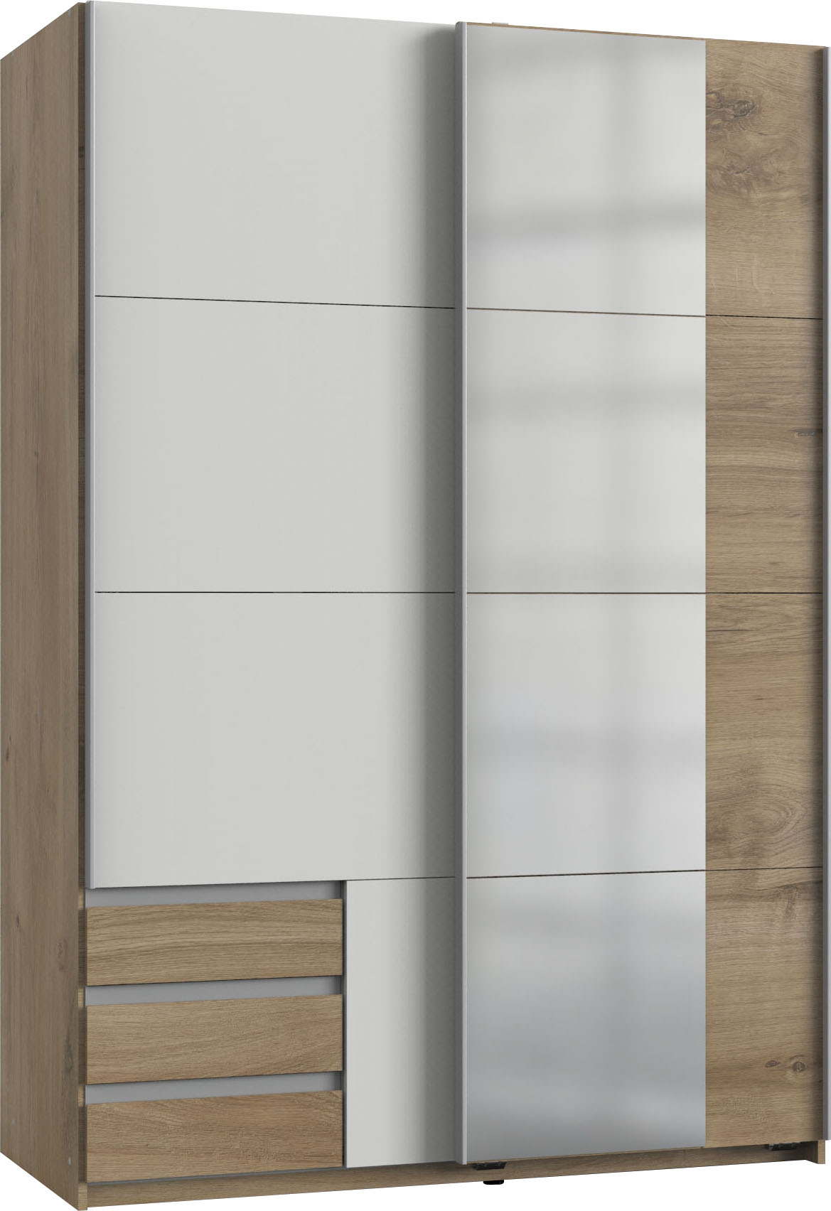Wimex Schwebetürenschrank "Emden moderner Kleiderschrank mit Spiegel und Schubladen" Schlafzimmer Schrank Garderobenschrank mit Schwebetüren Topseller