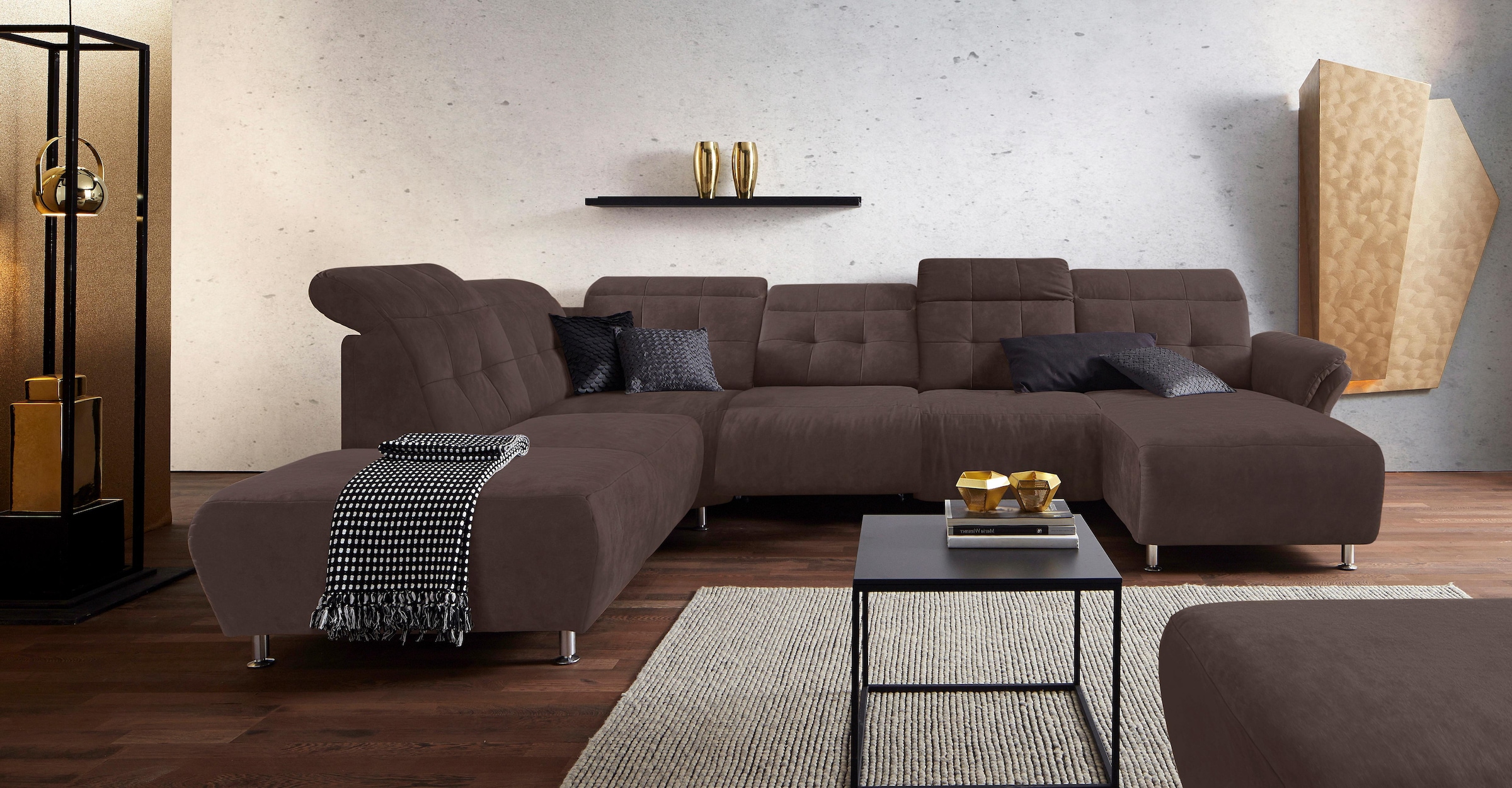 PLACES OF STYLE Wohnlandschaft "Manhattan U-Form" 2 Sitze mit elektrischer günstig online kaufen