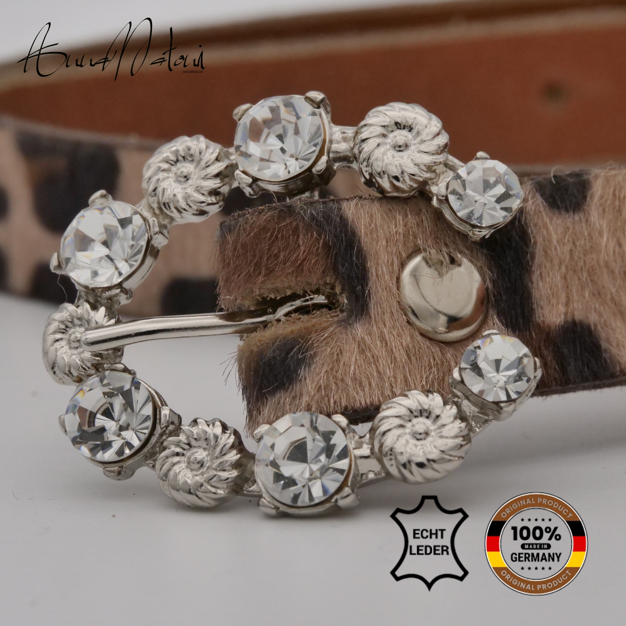 AnnaMatoni Ledergürtel »AnnaMatoni Damen Ledergürtel in hochwertigem Kunstfell in Leo«