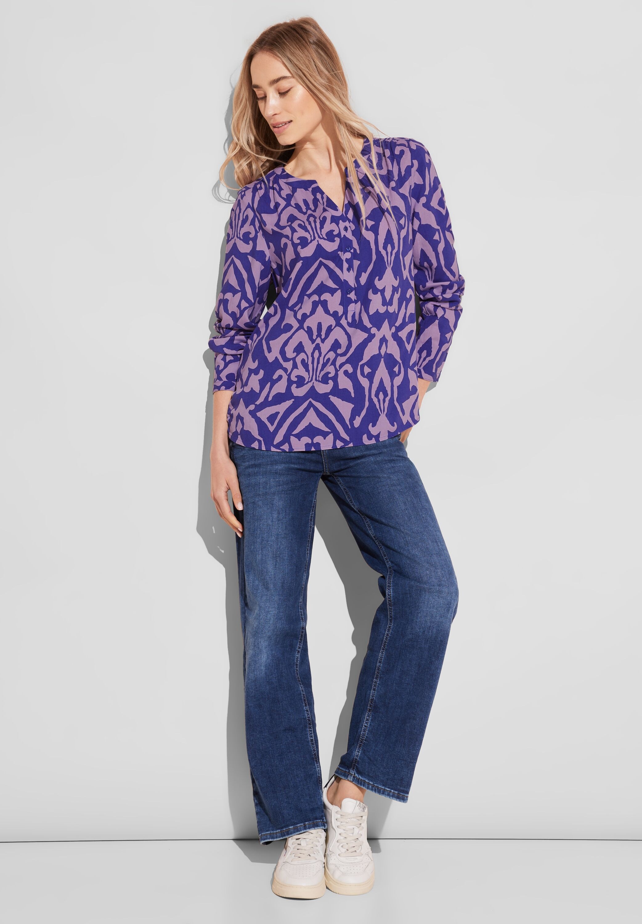 Street One Bamika Women's Long Sleeve Blouse Blue 38 2