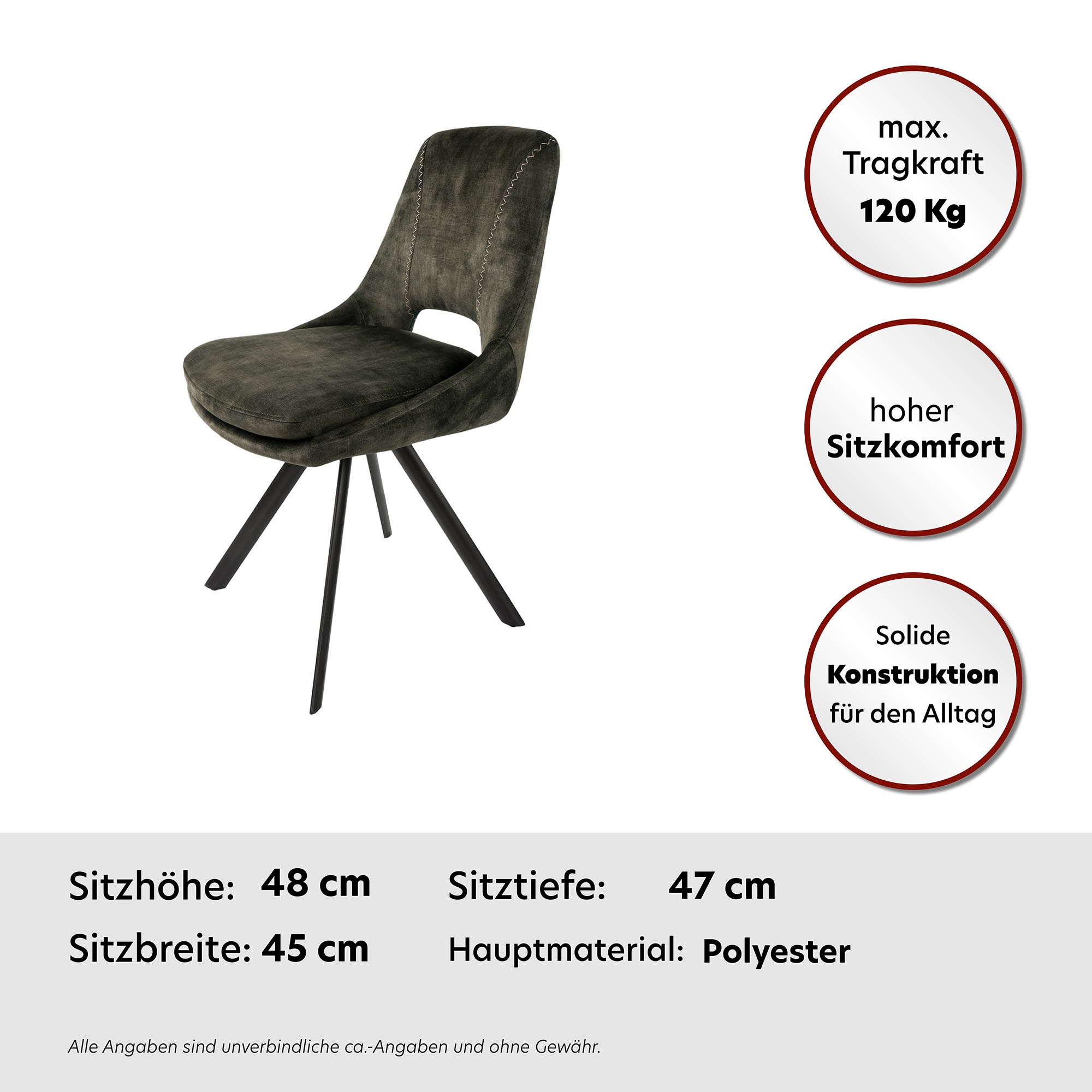 Thumbnail - Kayoom Polsterstuhl "Stuhl Denver 125 2er-Set, Stuhl-Set in attraktivem Design" (Set) 2 Stk. samtweicher Bezug, bequem, ...