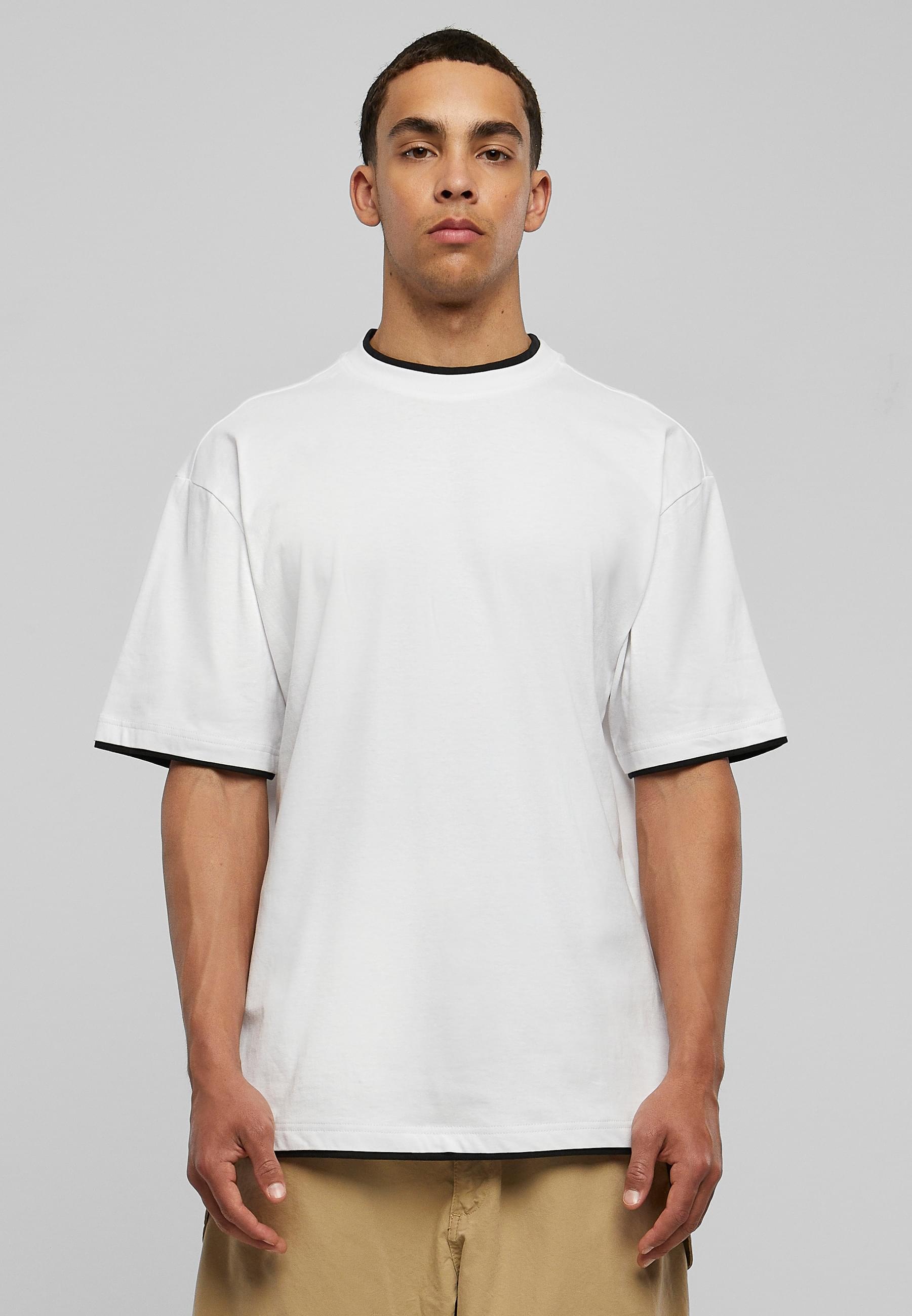 URBAN CLASSICS Kurzarmshirt »Urban Classics Herren Contrast Tall Tee«, (1 tlg.)