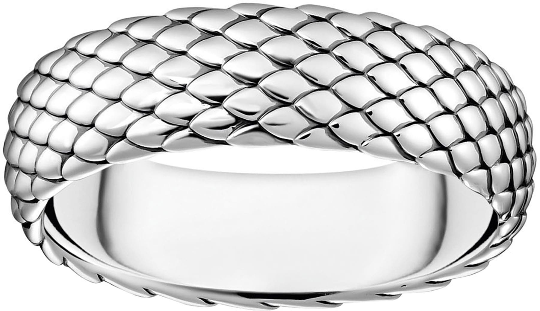 Fingerring THOMAS SABO "Ring Snake Schlangen-Optik" Gr. 60, silber (silberfarben), Fingerringe, Damen, 60, Silber 925 (recycelt), 7mm, Fingerring
