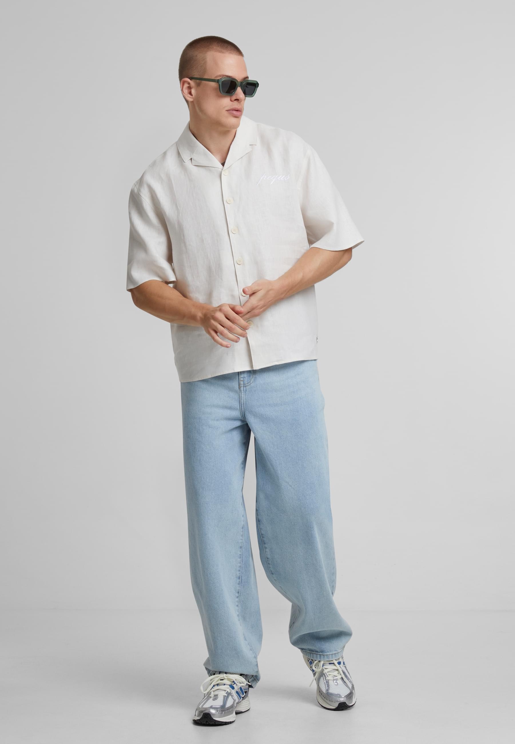 PEQUS Langarmhemd »PEQUS PEQUS Chest Logo Linen Shirt« 1 Stk.