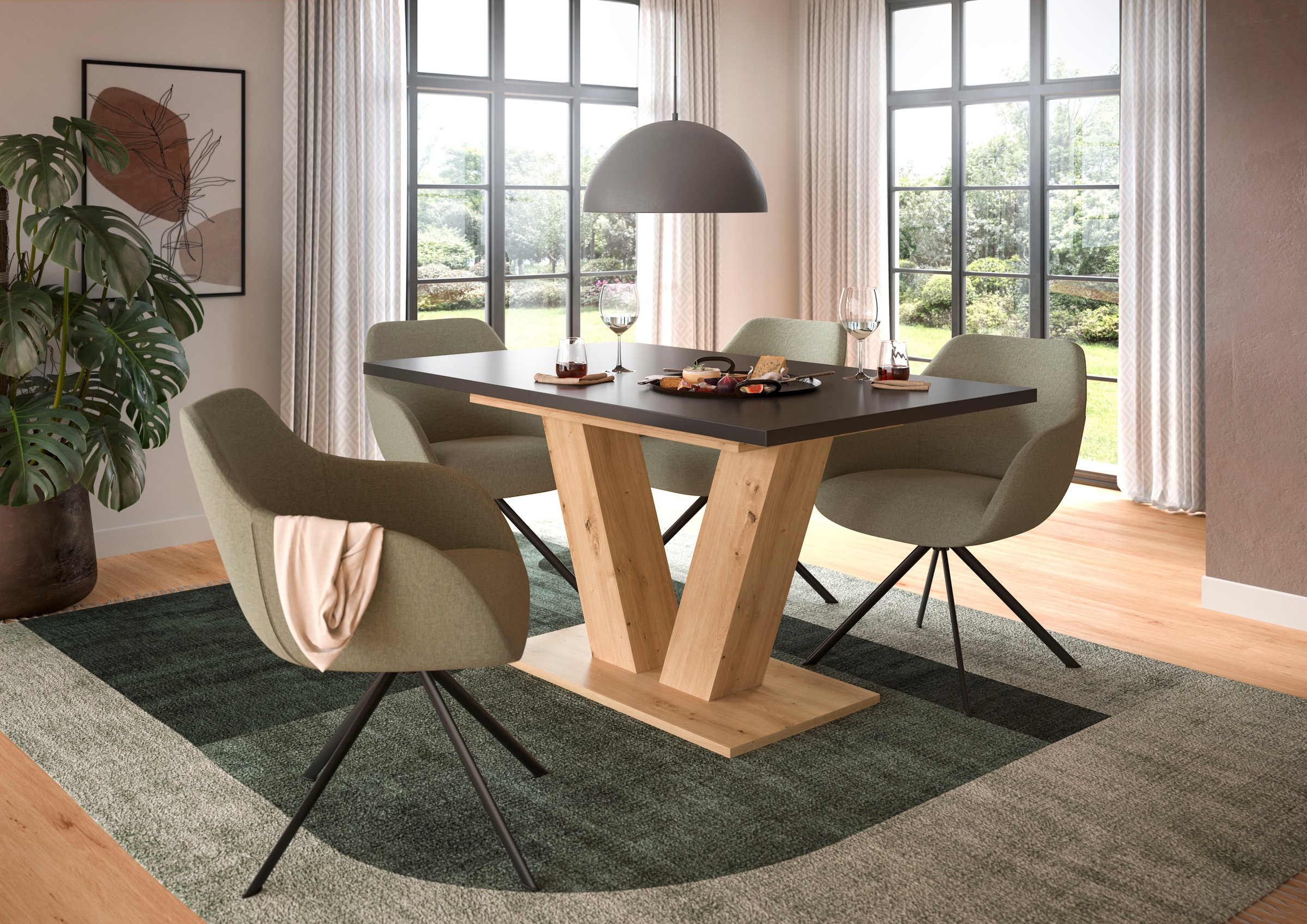 INOSIGN Esstisch "Motus, ausziehbar 150 -190 cm, inklusive 40 cm Einlegepla günstig online kaufen