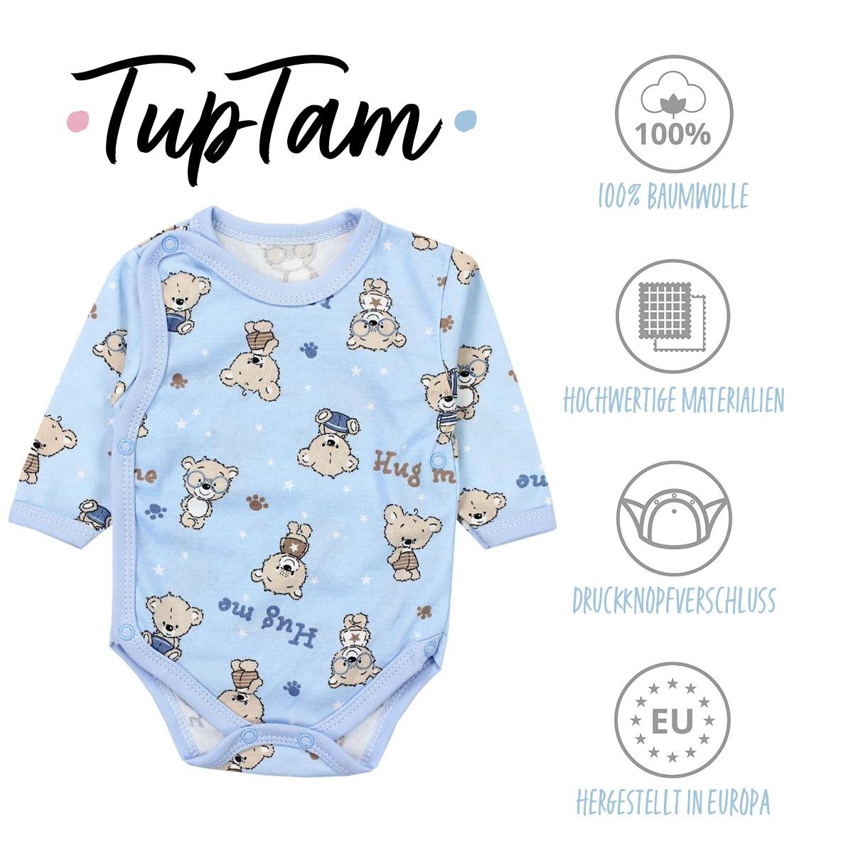 TupTam Langarmwickelbody »Wickelbody Baby Langarm Wickelbody im 5er Set«