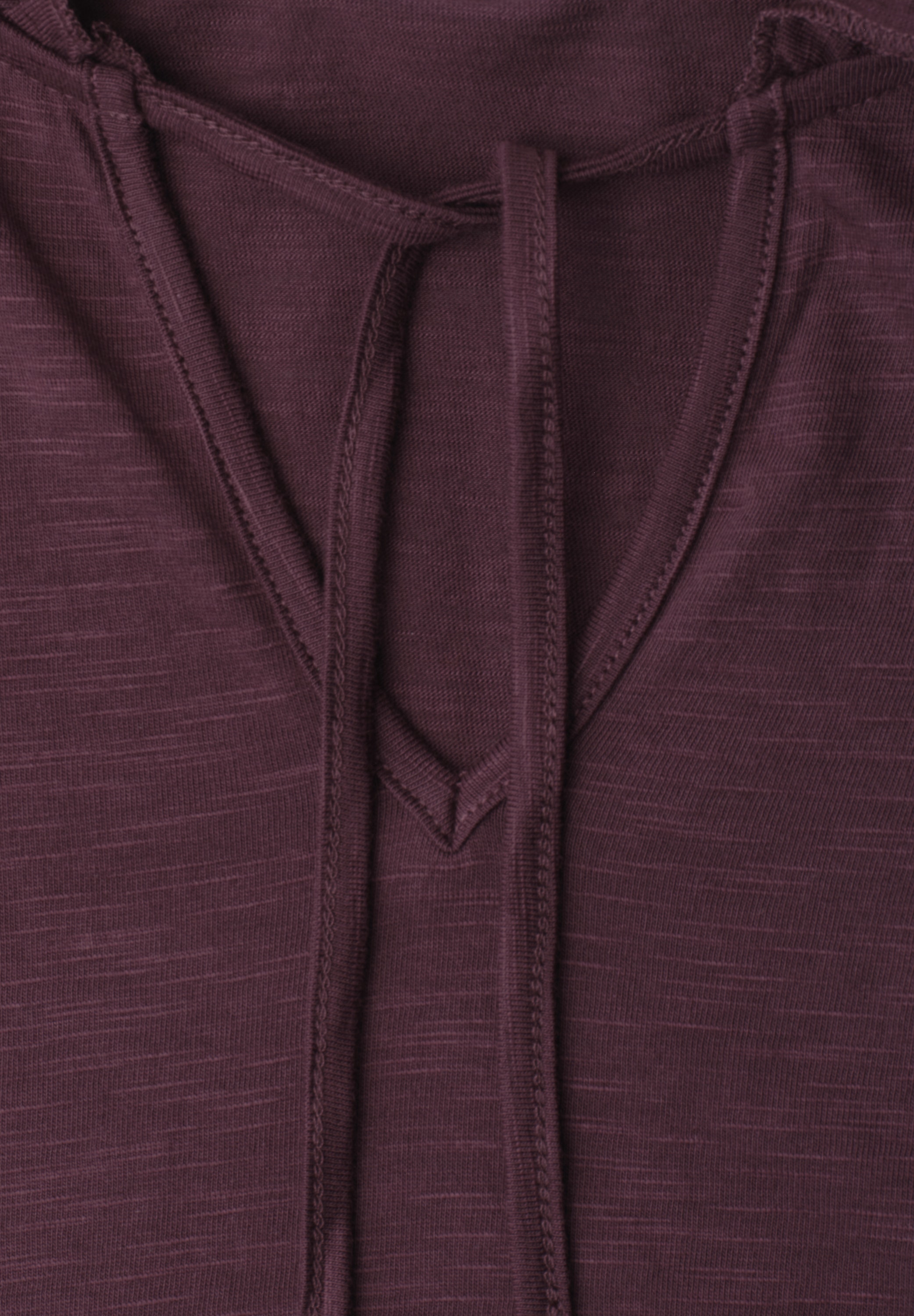 STREET ONE STUDIO V-Shirt mit geschlitztem Rundhalsausschnitt