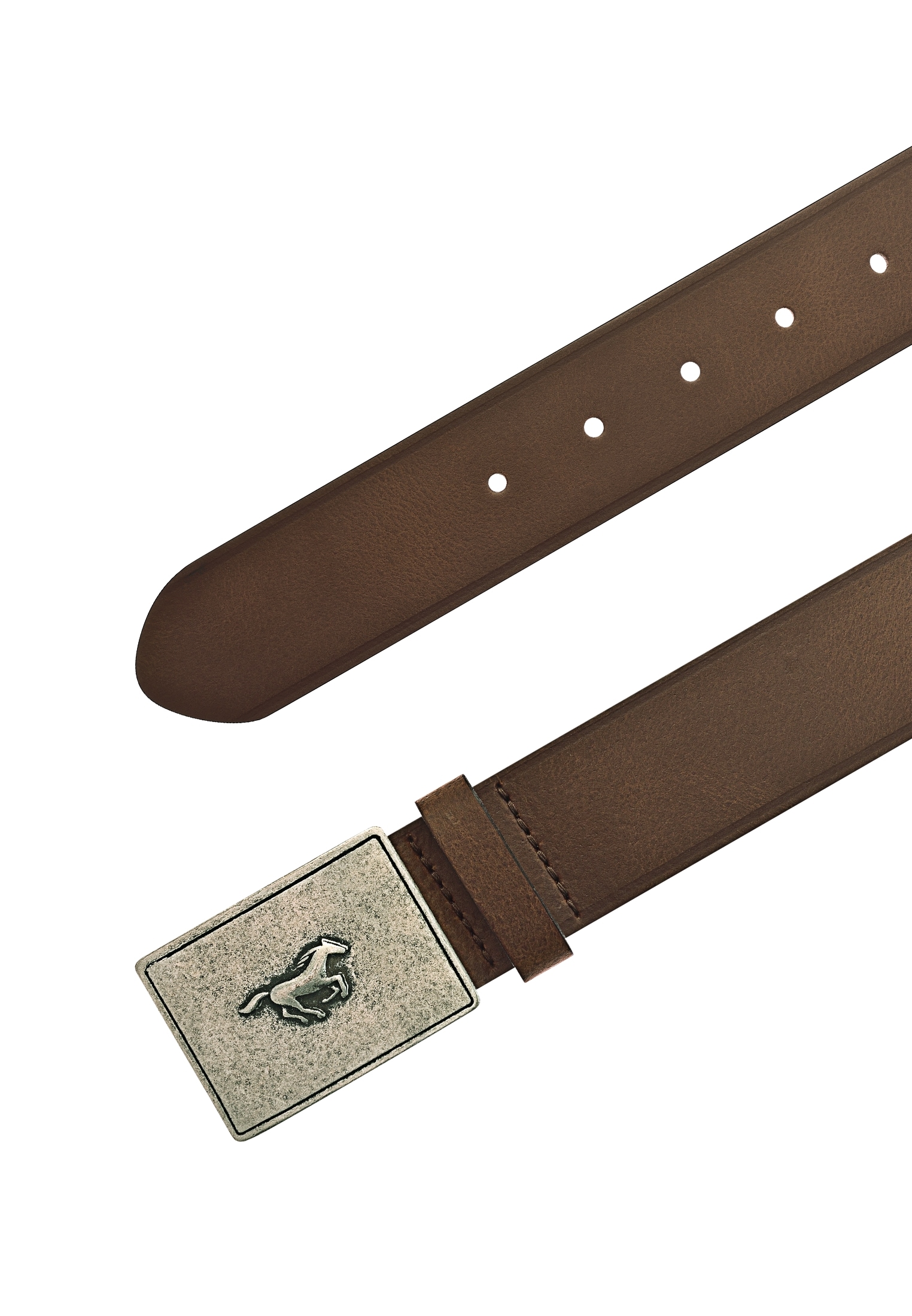 MUSTANG Koppelgürtel, Mit charakteristischer Koppelschließe, im Vintage-Look, 4 cm