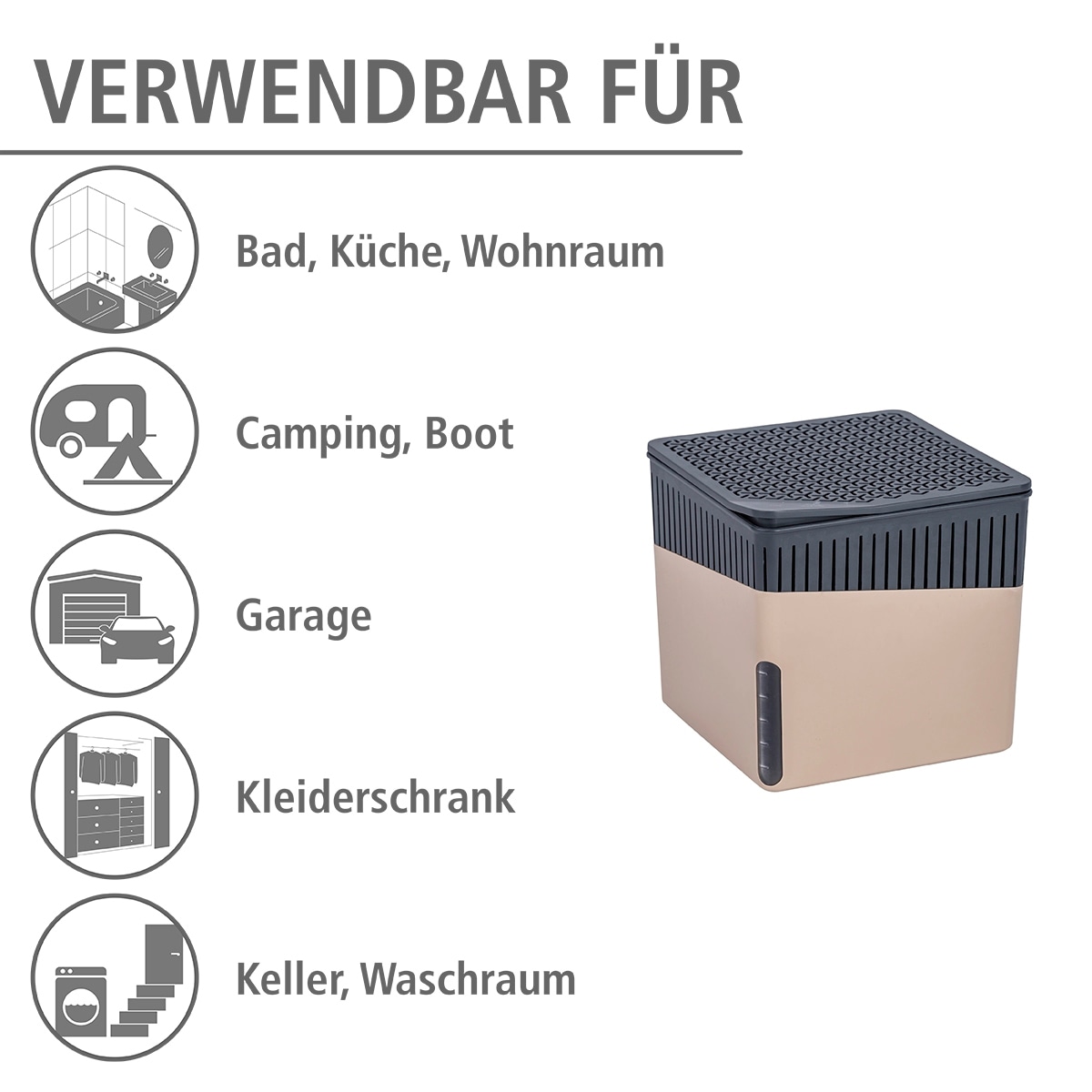 WENKO Luftentfeuchter »Cube«, für 80 m³ Räume, 1000 g