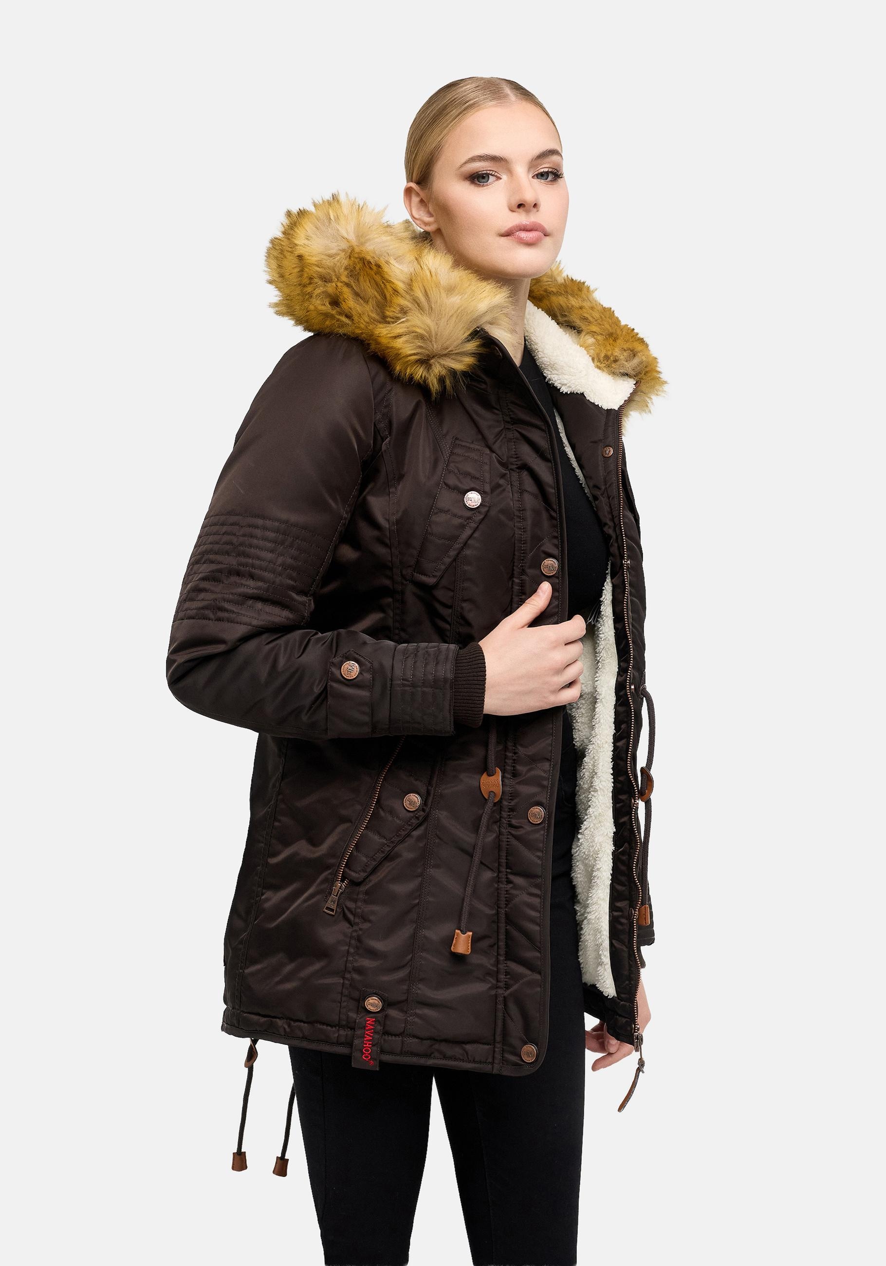 Navahoo Wintermantel "La Viva" hochwertiger Winterparka mit großem Kunstfell