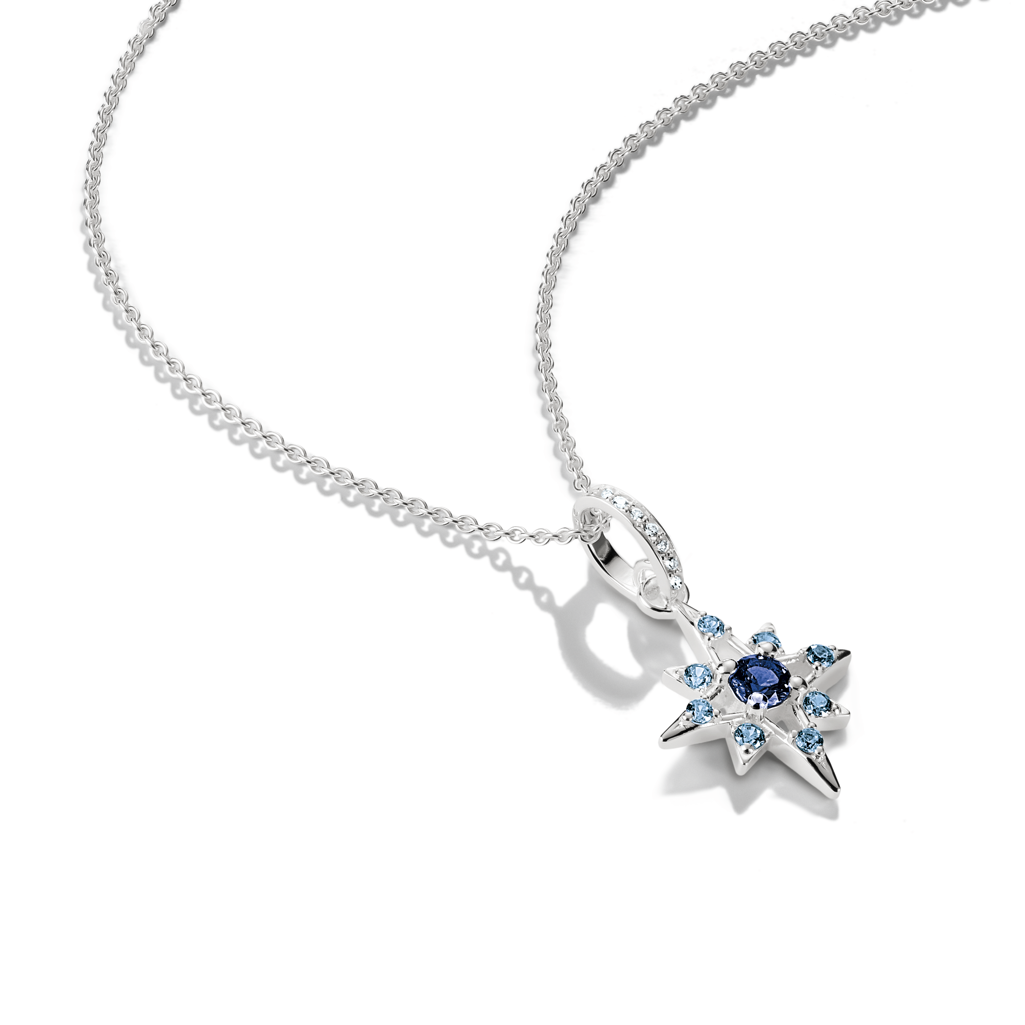 THOMAS SABO Kette mit Anhänger »Midnight Sky Kette« mit Zirkonia (synth.), Glas-Keramik Stein