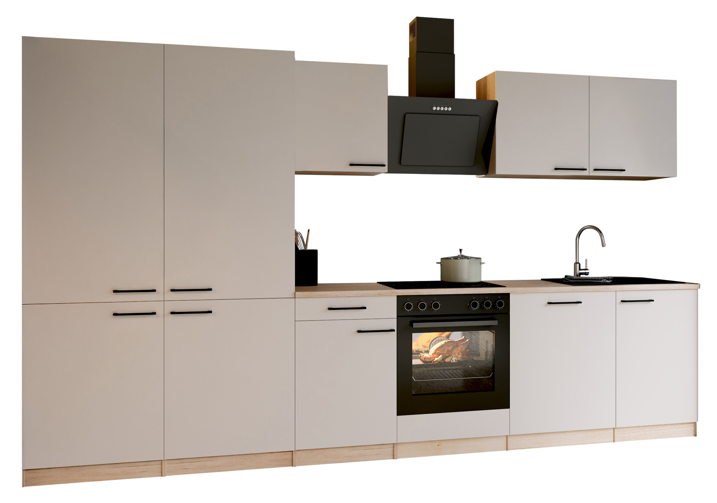 RESPEKTA Küche »Merle« Küchenzeile Merle, Breite 340 cm, mit Soft Close, French-Door-Design