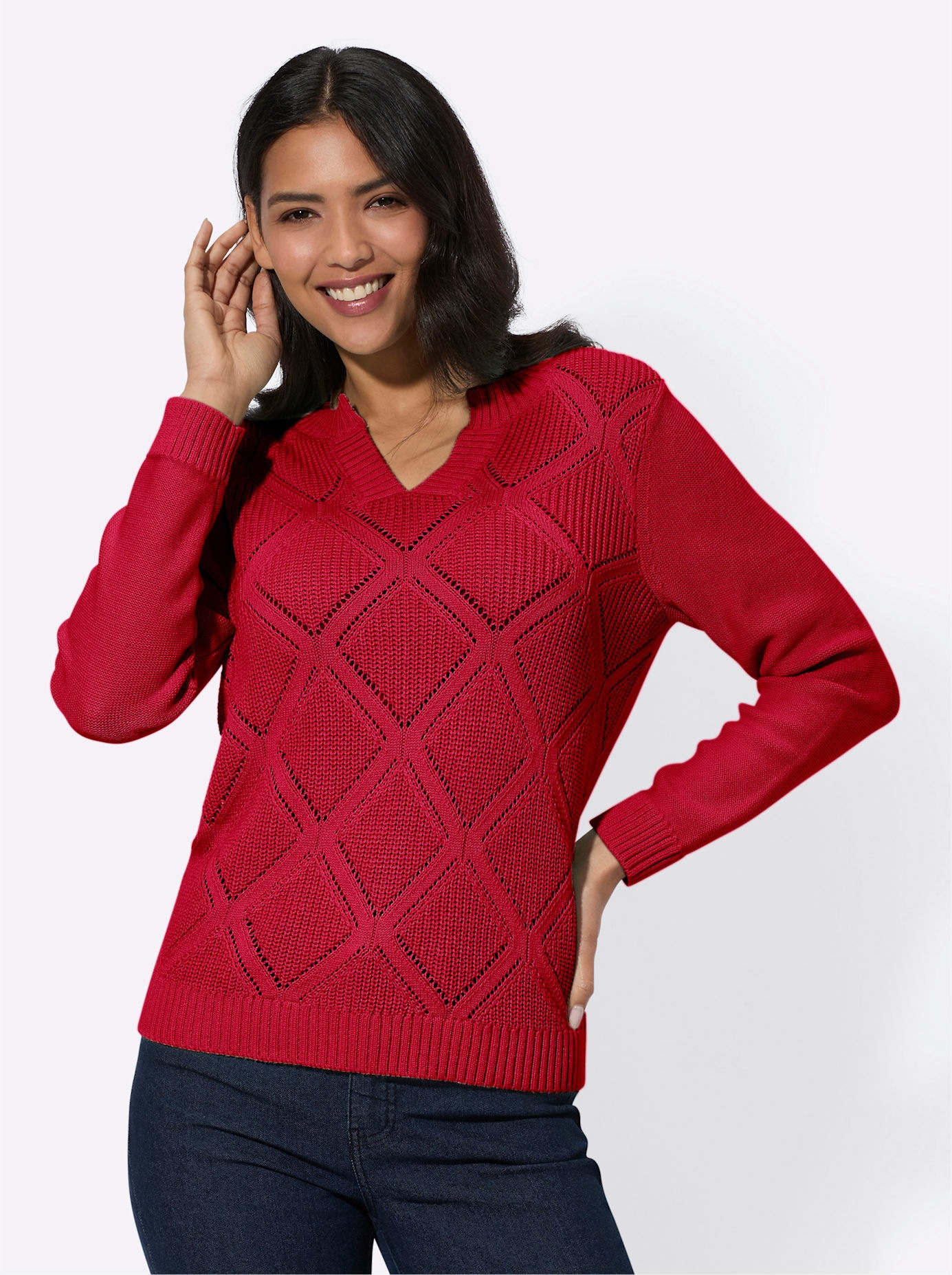 Classic Basics Ajourpullover "Langarm-Pullover" günstig online kaufen