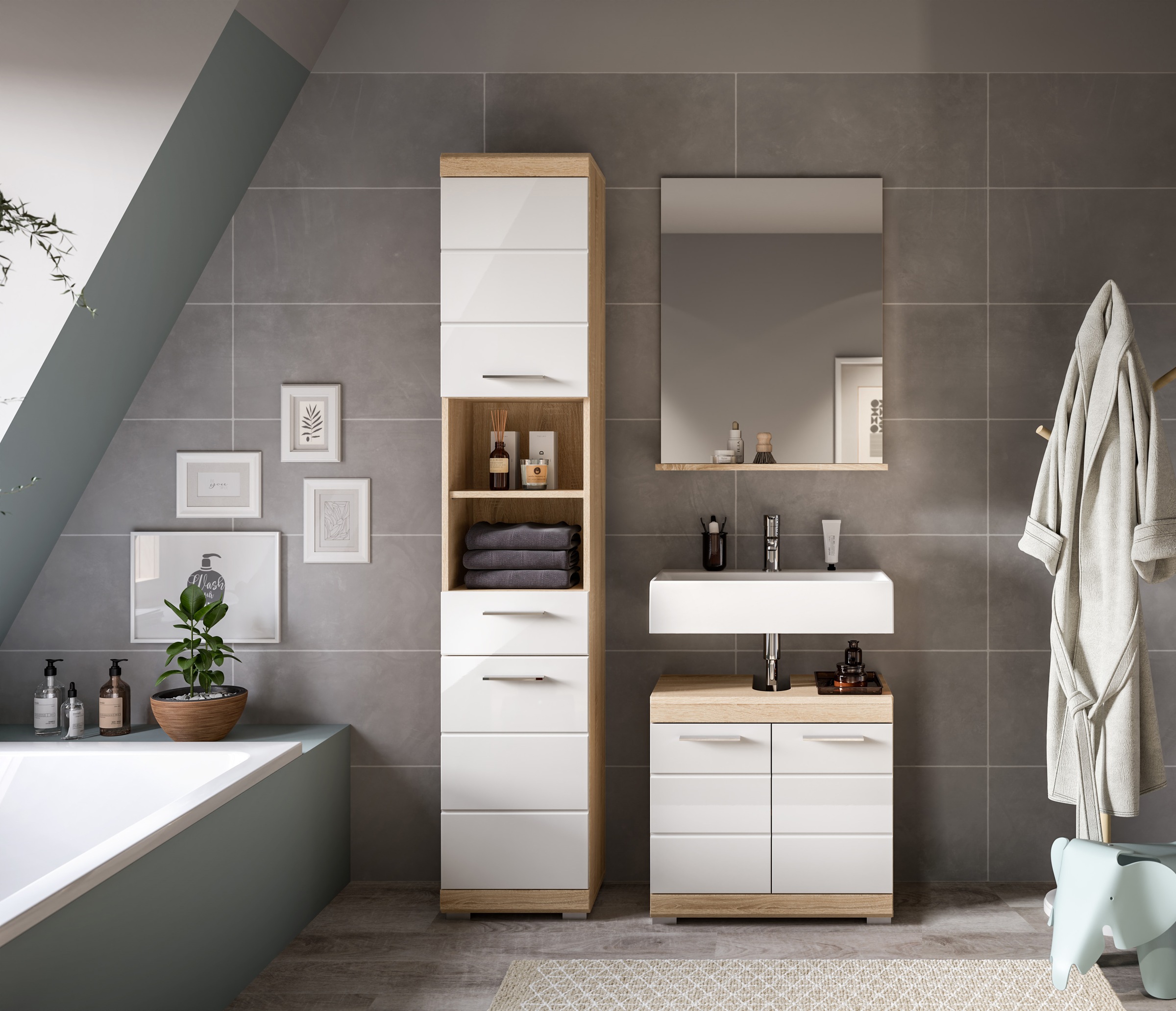 welltime Badmöbel-Set "Siena, 3 teilig, bestehend aus:" Set, TOPSELLER, 3 S günstig online kaufen