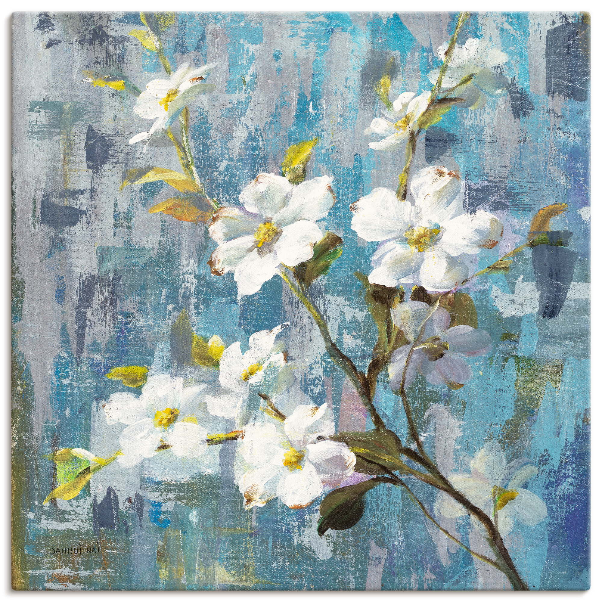 Artland Leinwandbild "Wundervolle Magnolie II" Blumen 1 Stk. tlg. auf Holzrahmen gespannt