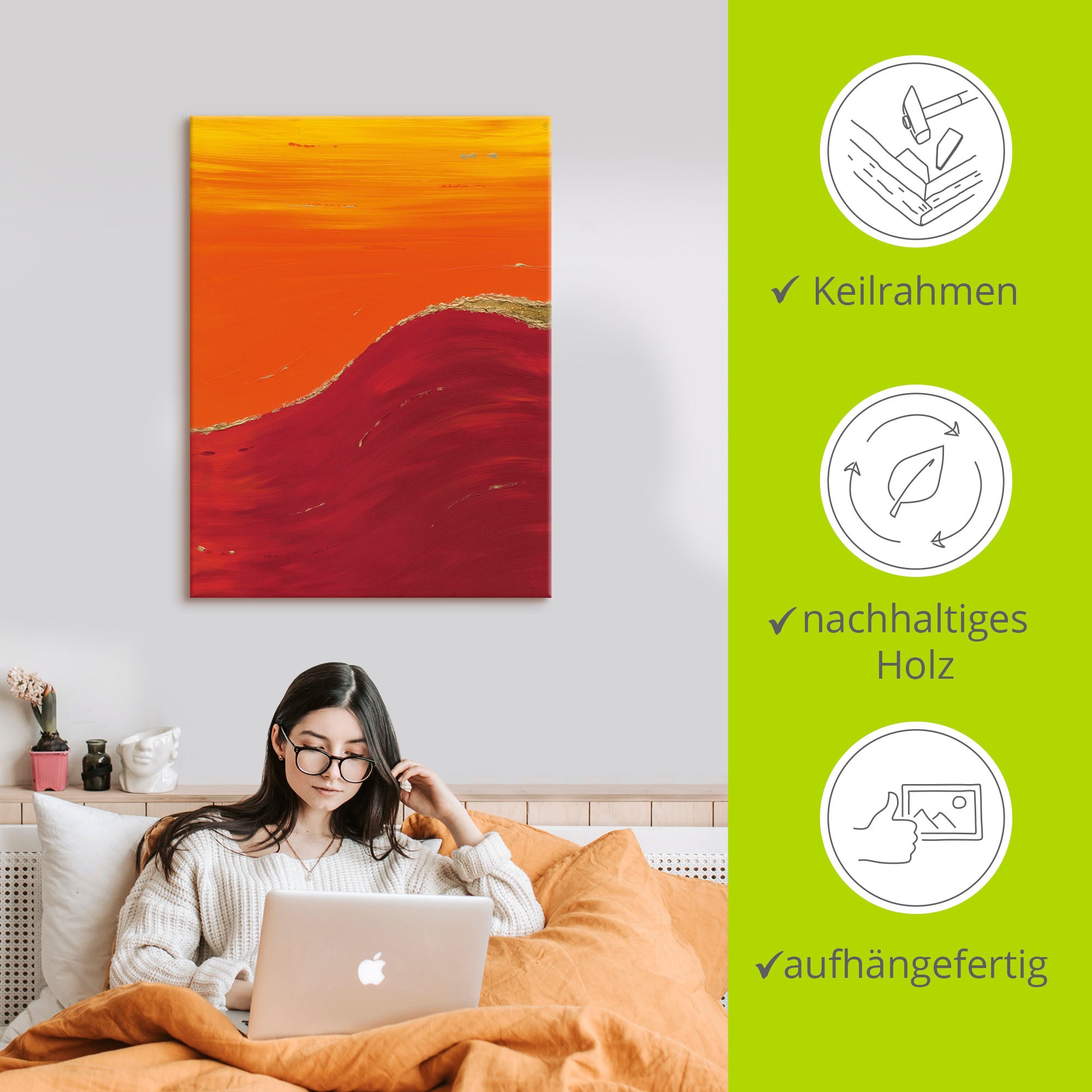 Artland Leinwandbild »Raum II« Gegenstandslos 1 Stk. tlg. auf Holzrahmen gespannt