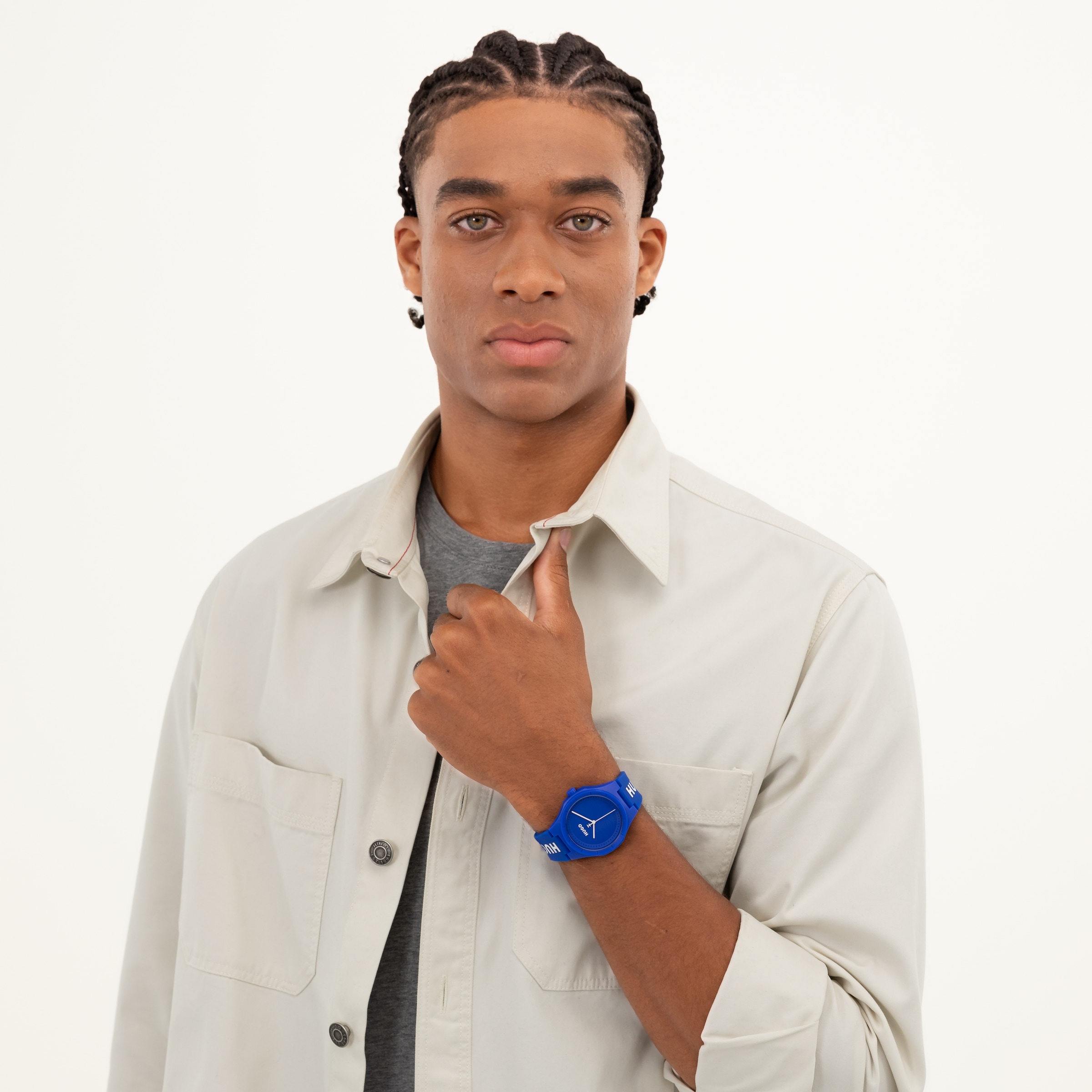 HUGO Quarzuhr »#LIT« Armbanduhr, Herrenuhr, Silikonarmband, analog