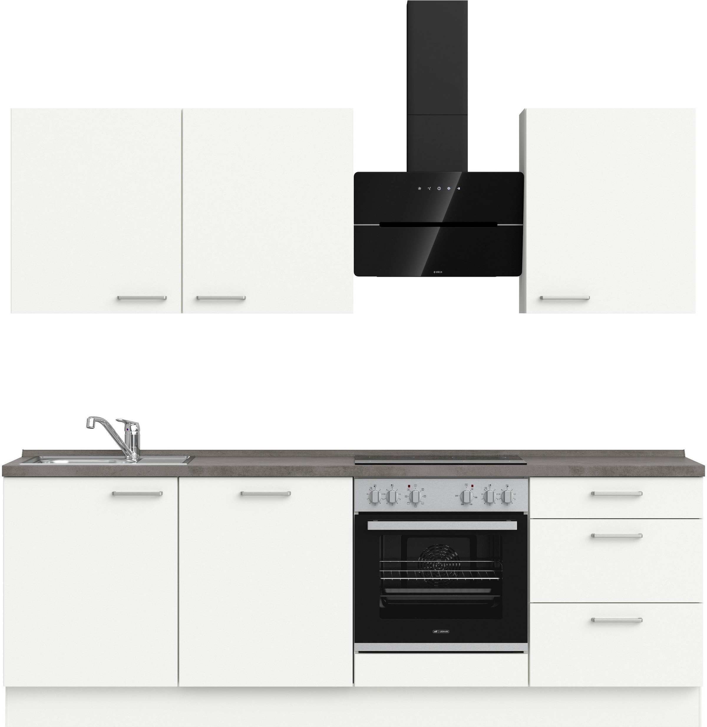 Küchenzeile »"elements premium"«, vormontiert, Ausrichtung wählbar, Breite 240 cm, mit...