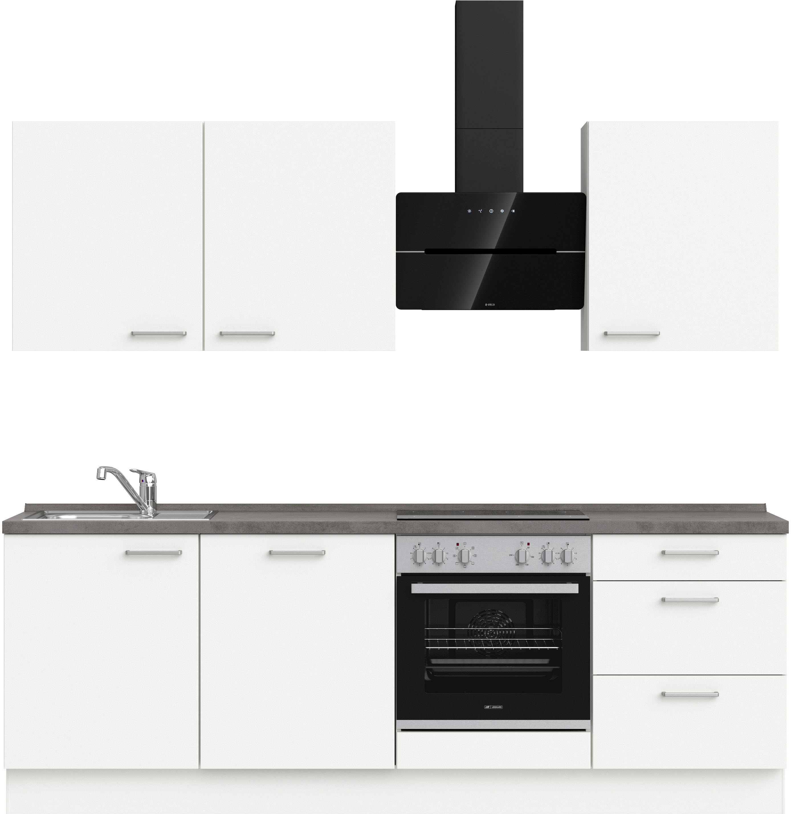 nobilia Küchenzeile ""Touch II", NEU: individuell anpassbar mit gratis Profi-Beratung" vormontiert, Breite 240 cm, Ausrichtung wählbar, wahlw. mit E-Geräten