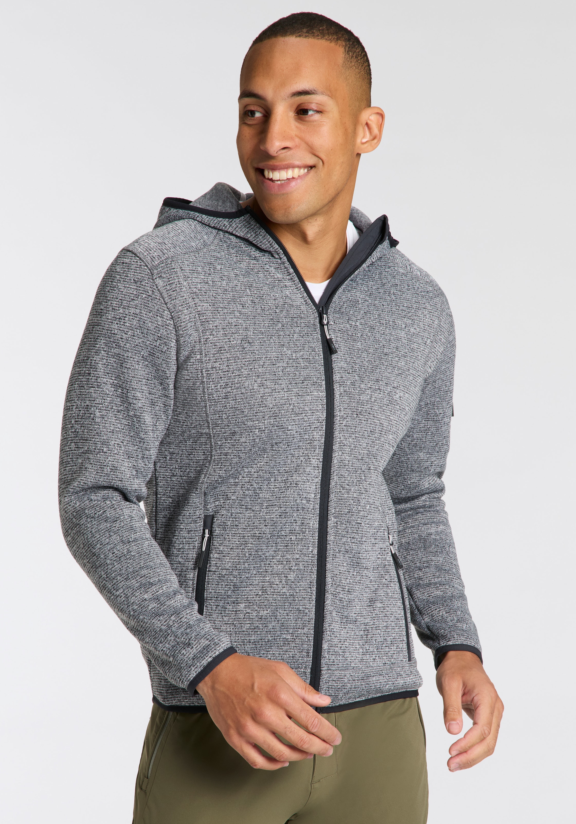 CMP Strickfleecejacke »MAN JACKET FIX HOOD«, (1 St.), mit Kapuze